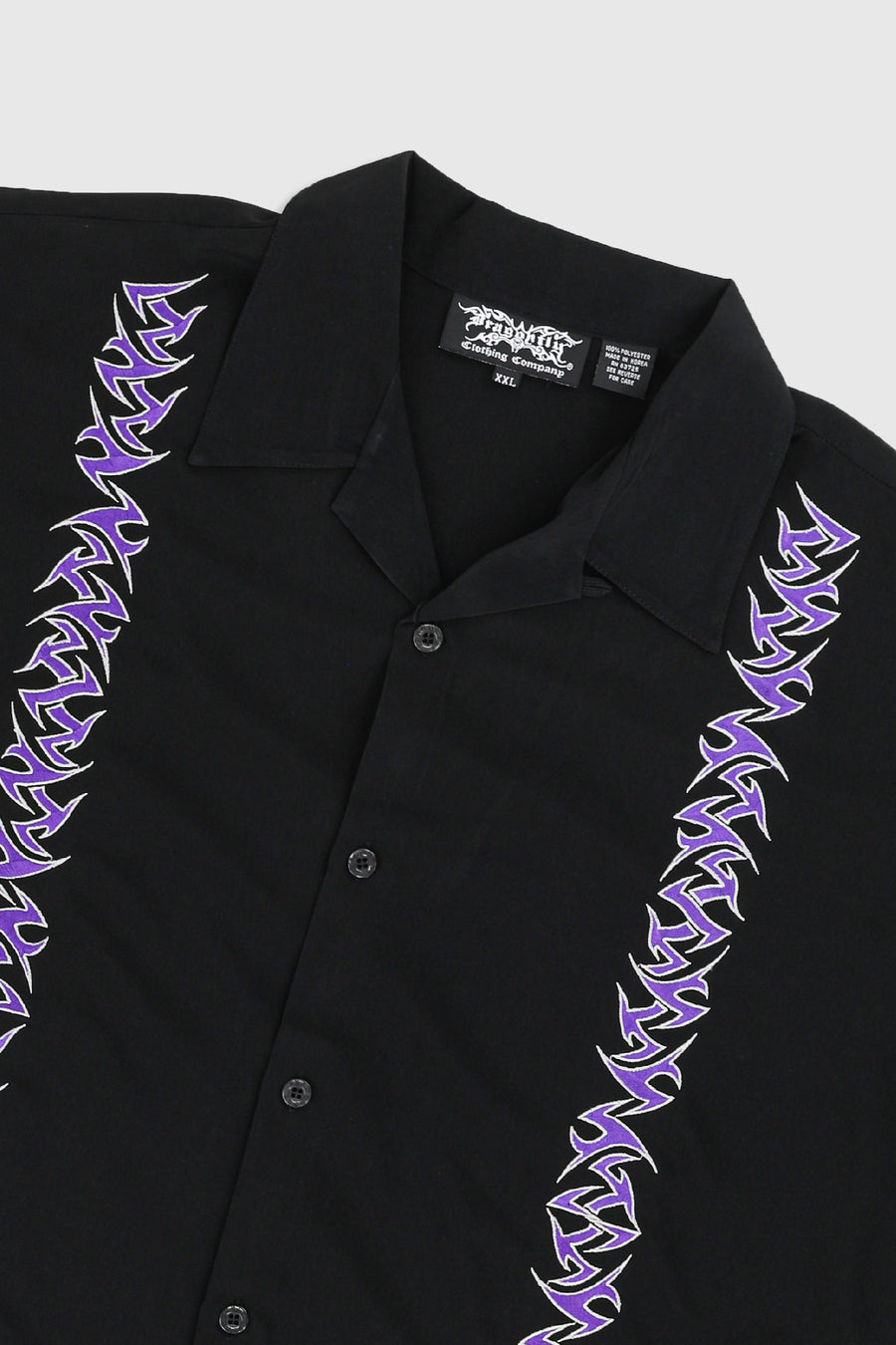 Deadstock Dragonfly Purple Tribal Camp Shirt - XXL