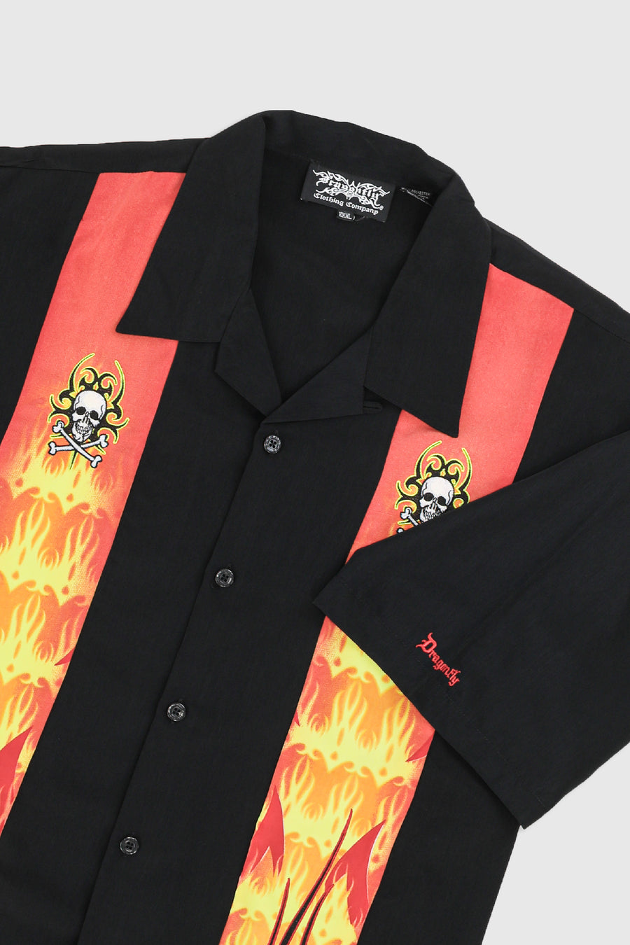 Deadstock Dragonfly Flame Accent Camp Shirt - M, L, XL, XXL, XXXL