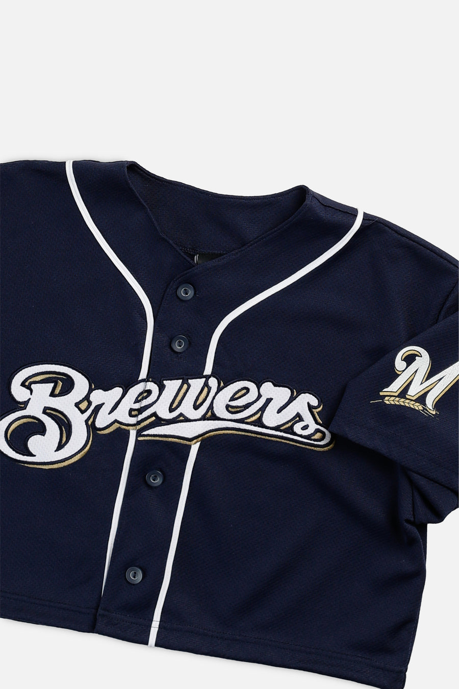 Rework Crop Milwaukee Brewers MLB Jersey - S