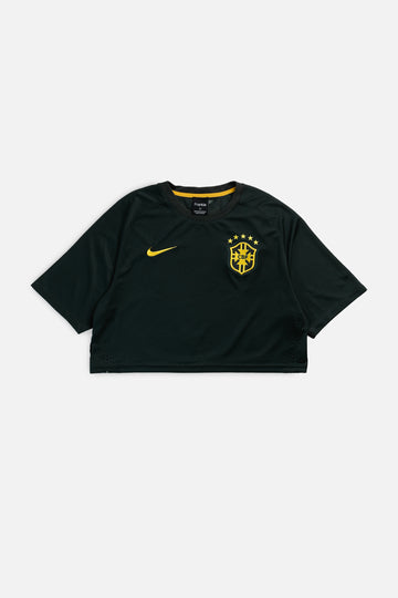 Rework Crop Brazil Soccer Jersey - L