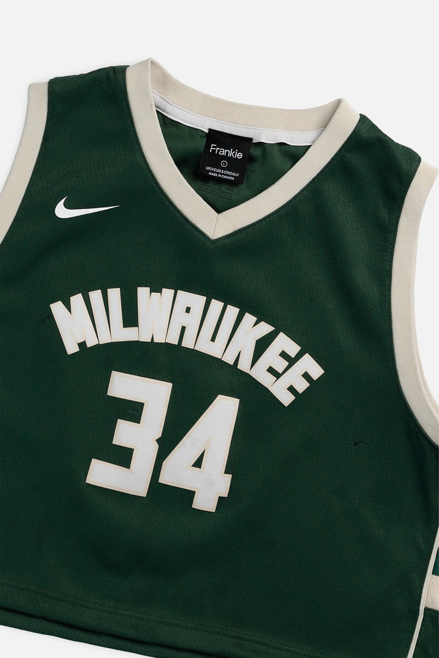 Rework Milwaukee Bucks NBA Crop Jersey - L