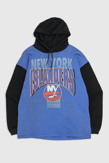 Vintage NY Islanders NHL Hooded Shirt - L