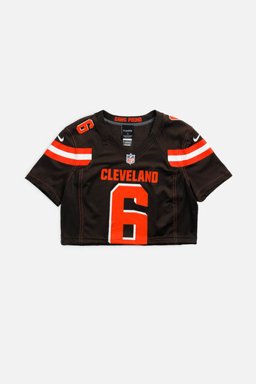 Rework Crop Cleveland Browns NFL Jersey - S