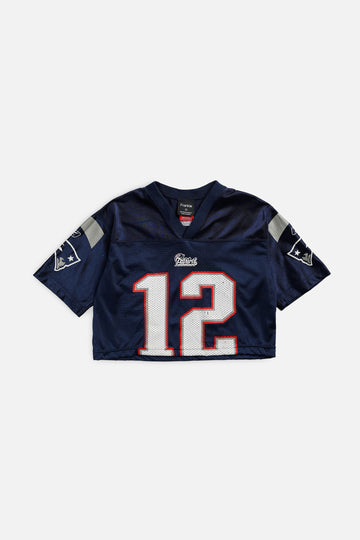 Rework Crop New England Patriots NFL Jersey - XS