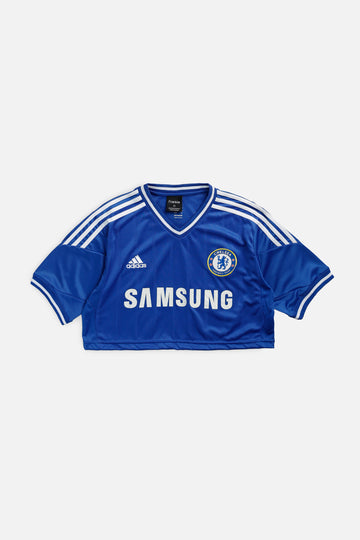 Rework Crop Chelsea Soccer Jersey - M