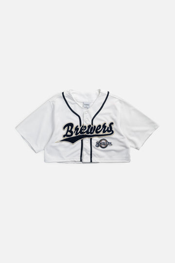 Rework Crop Milwaukee Brewers MLB Jersey - M