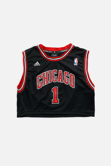 Rework Chicago Bulls NBA Crop Jersey - S