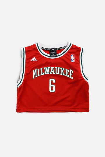 Rework Milwaukee Bucks NBA Crop Jersey - XS