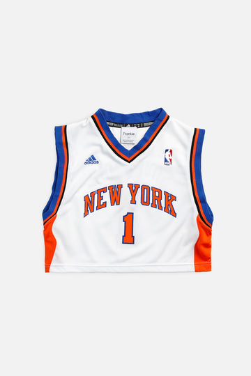 Rework NY Knicks NBA Crop Jersey - XS