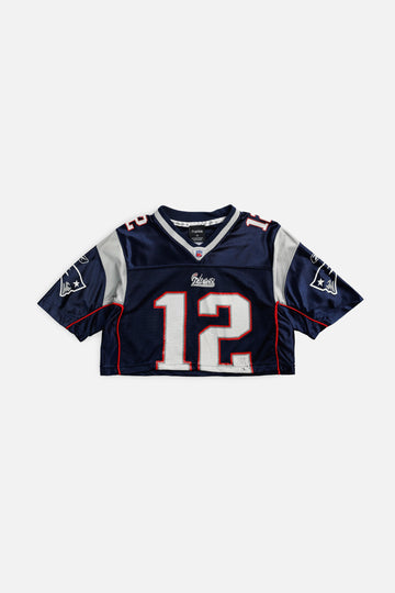 Rework Crop New England Patriots NFL Jersey - XS