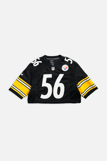 Rework Crop Pittsburgh Steelers NFL Jersey - L