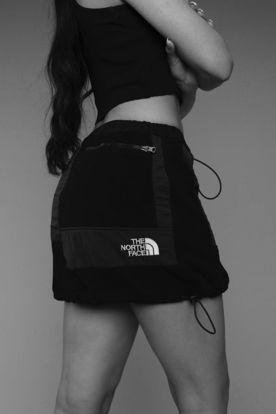 Rework North Face Fleece Mini Skirt - M