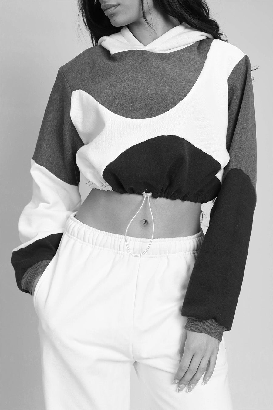 Rework Champion Wave Crop Sweatshirt - M