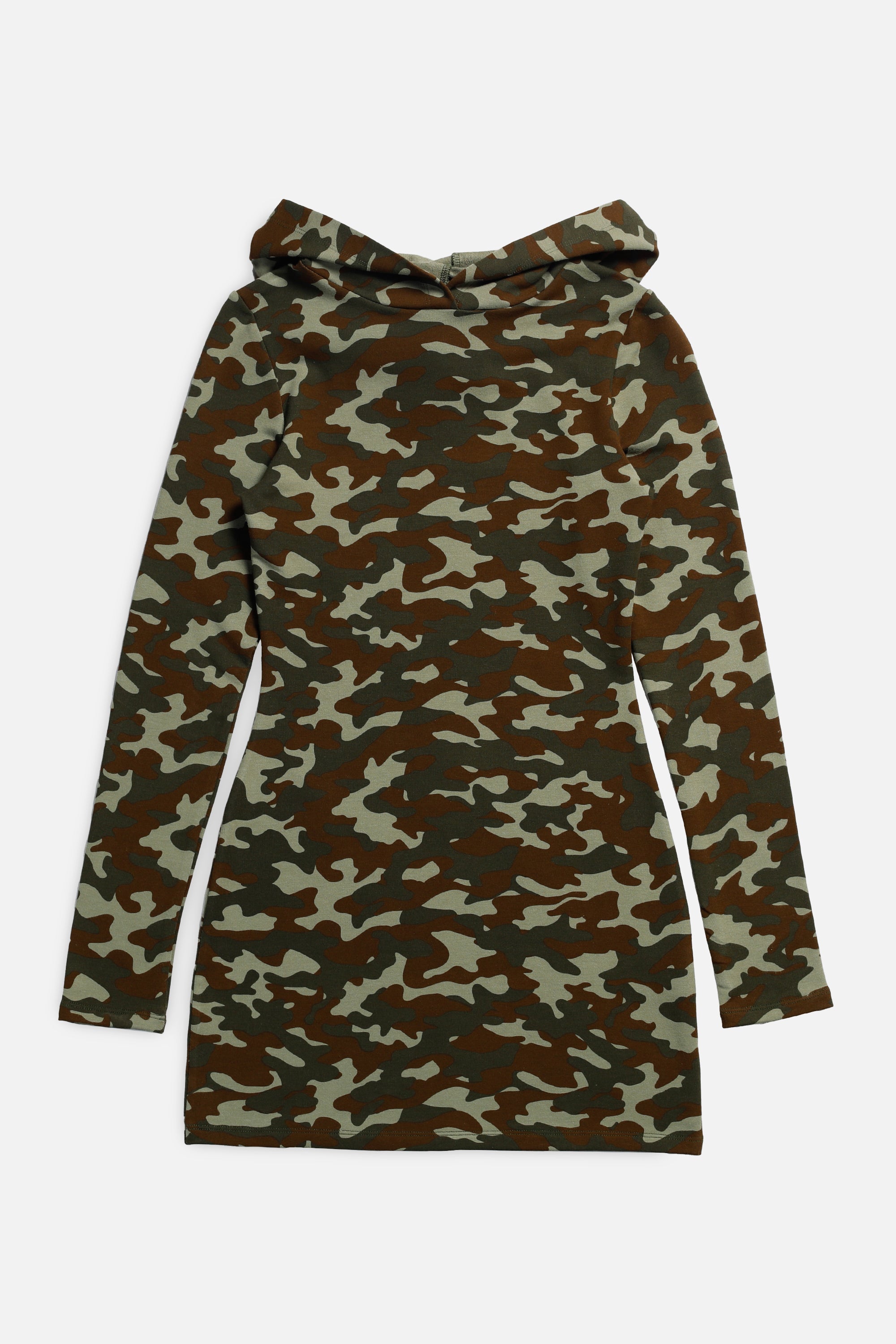 Camo Hooded Dress - Olive-DRESSES-Frankie-Frankie Collective