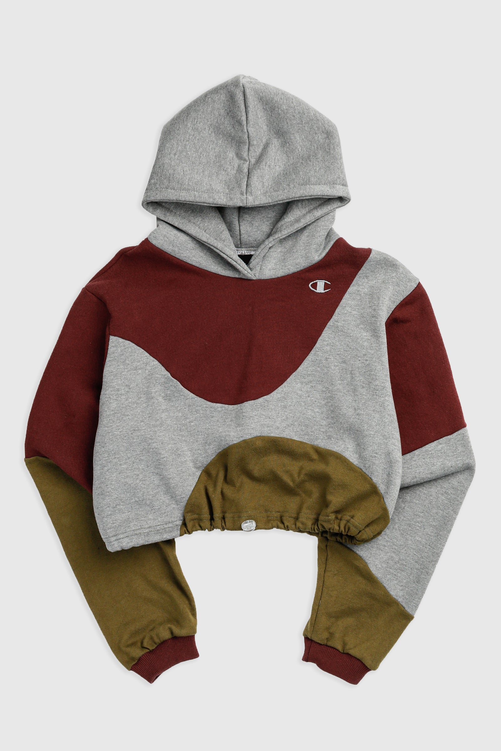 Rework Champion Wave Crop Sweatshirt - XS-SWEATERS-Champion-XS-Frankie Collective Rare Vintage Streetwear Reworks