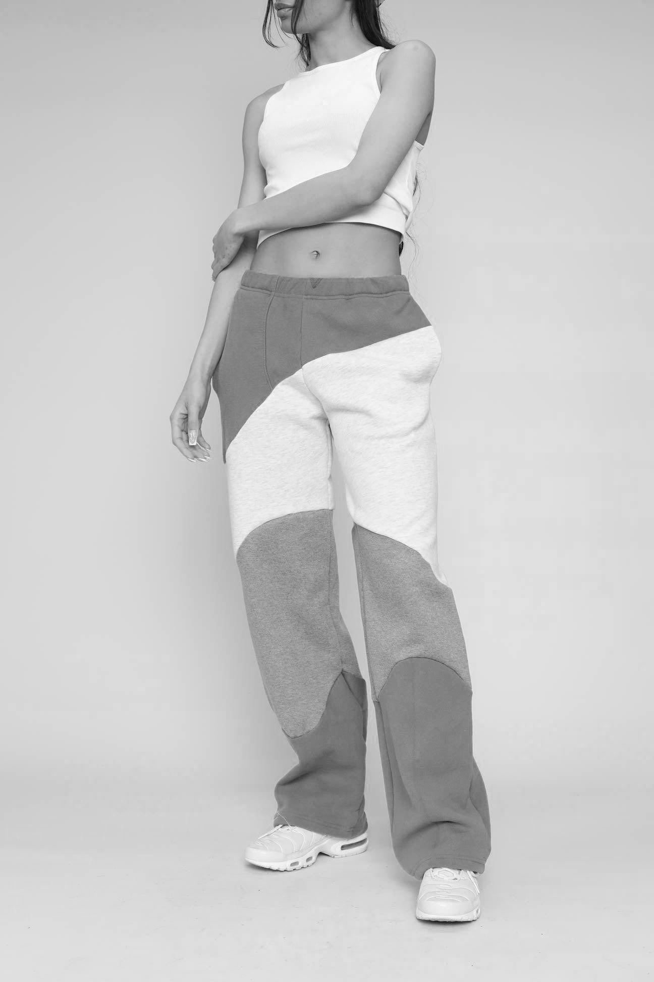 Rework Champion Wave Sweatpants - L-BOTTOMS-Champion-Frankie Collective Rare Vintage Streetwear Reworks
