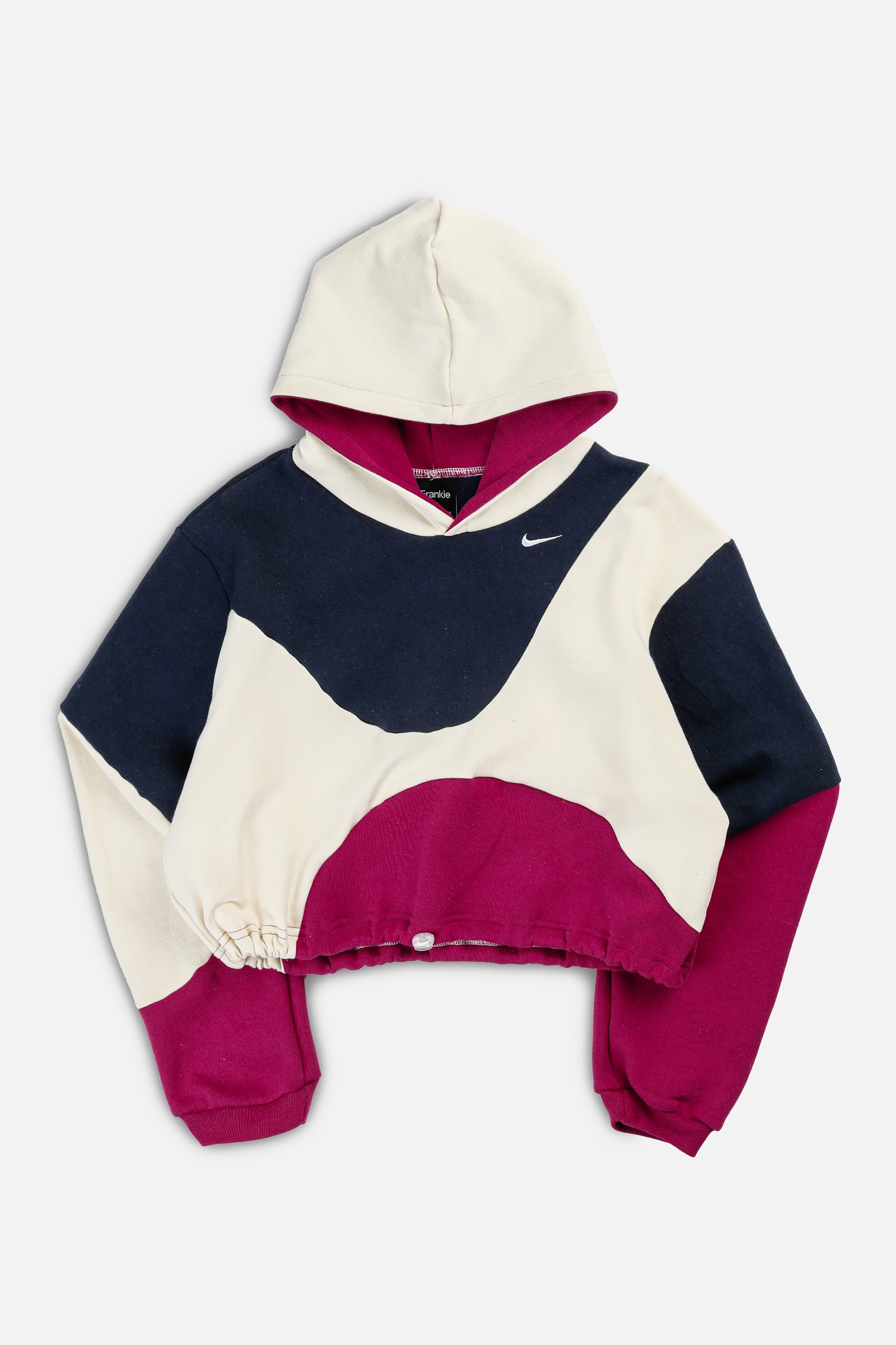 Rework Nike Wave Crop Sweatshirt - M-SWEATERS-Nike-M-Frankie Collective Rare Vintage Streetwear Reworks