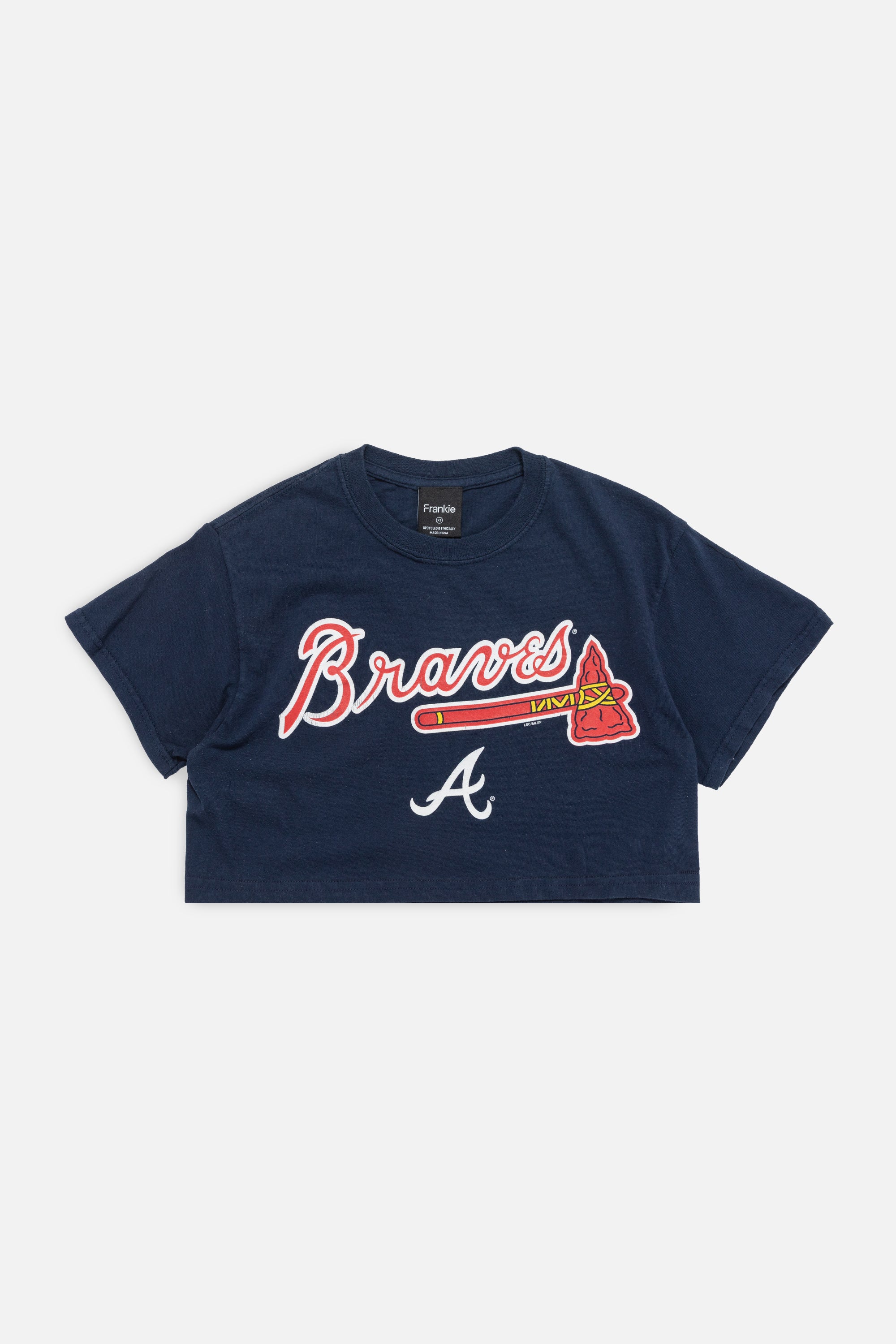 Rework Atlanta Braves Crop Tee-MLB-Frankie Collective-Rework-Vintage-Streetwear