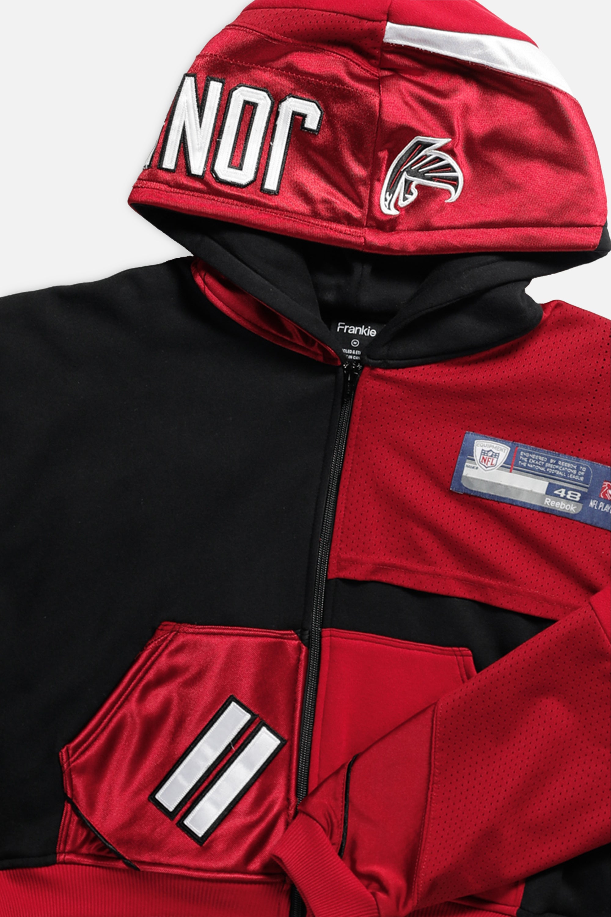 Rework Atlanta Falcons NFL Crop Zip Hoodie - M-SWEATERS-NFL-M-Frankie Collective Rare Vintage Streetwear Reworks
