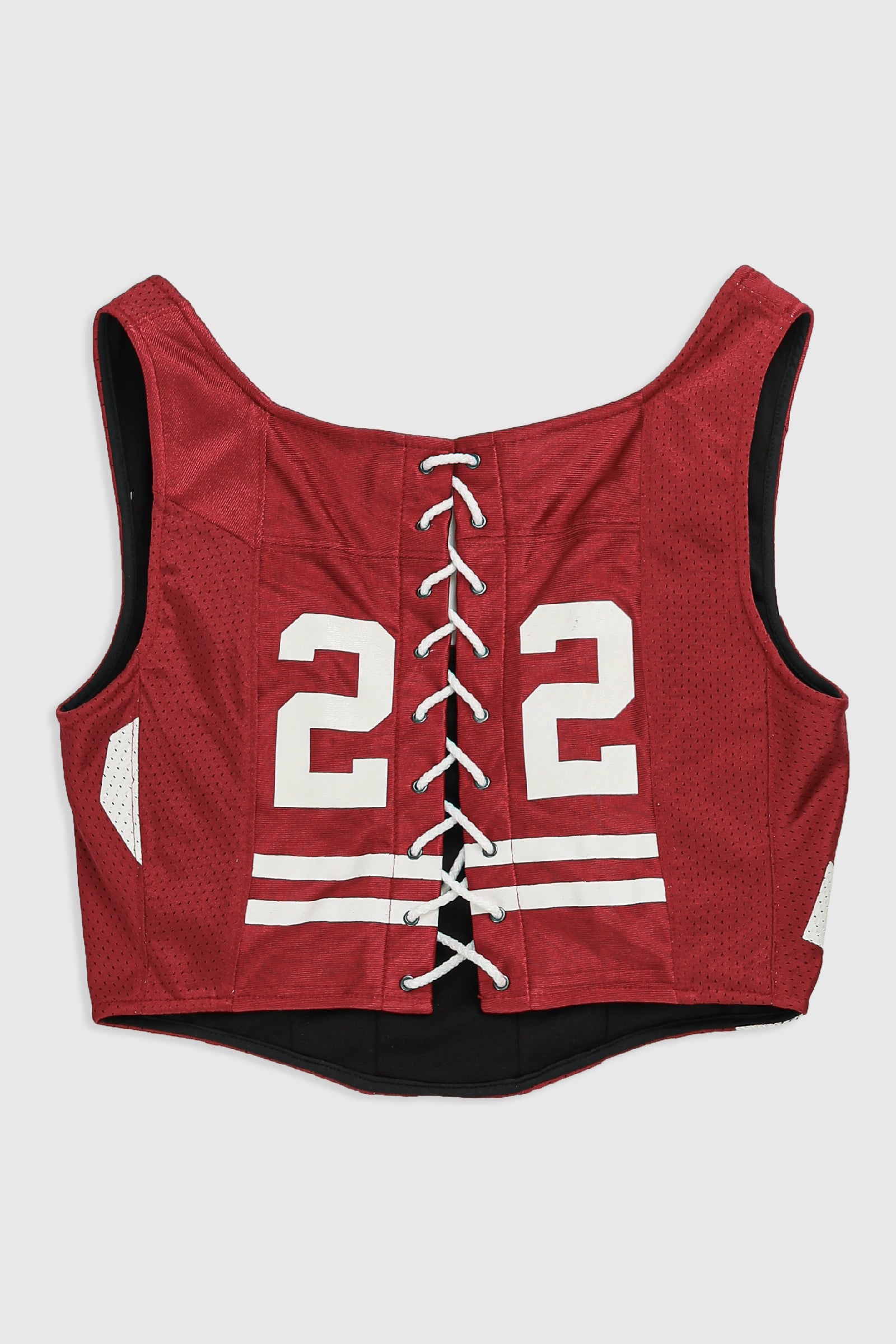 Rework Badgers Football Corset - M-TOPS-NFL-M-Frankie Collective Rare Vintage Streetwear Reworks