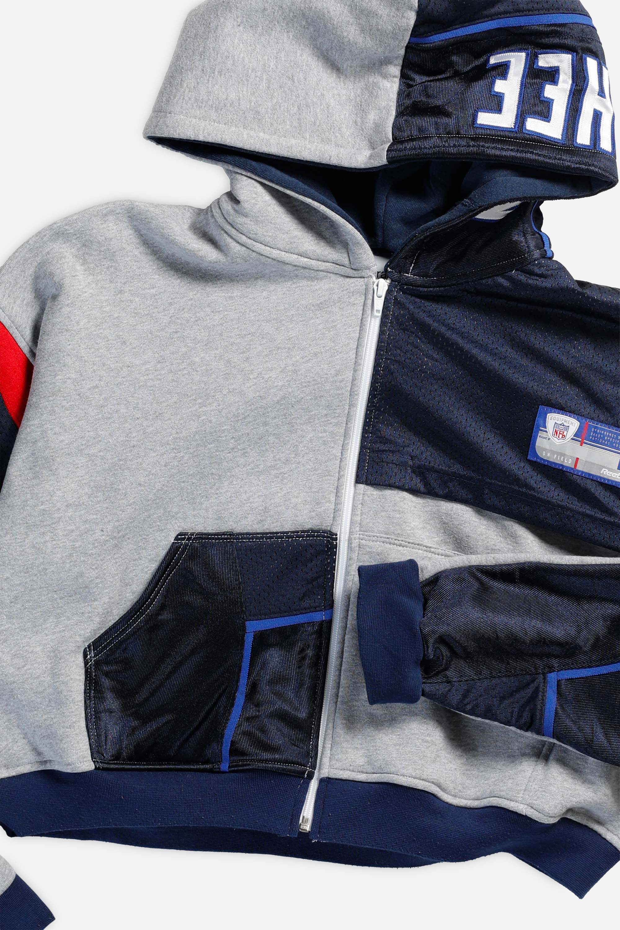 Rework Buffalo Bills NFL Crop Zip Hoodie - XL-SWEATERS-NFL-XL-Frankie Collective Rare Vintage Streetwear Reworks