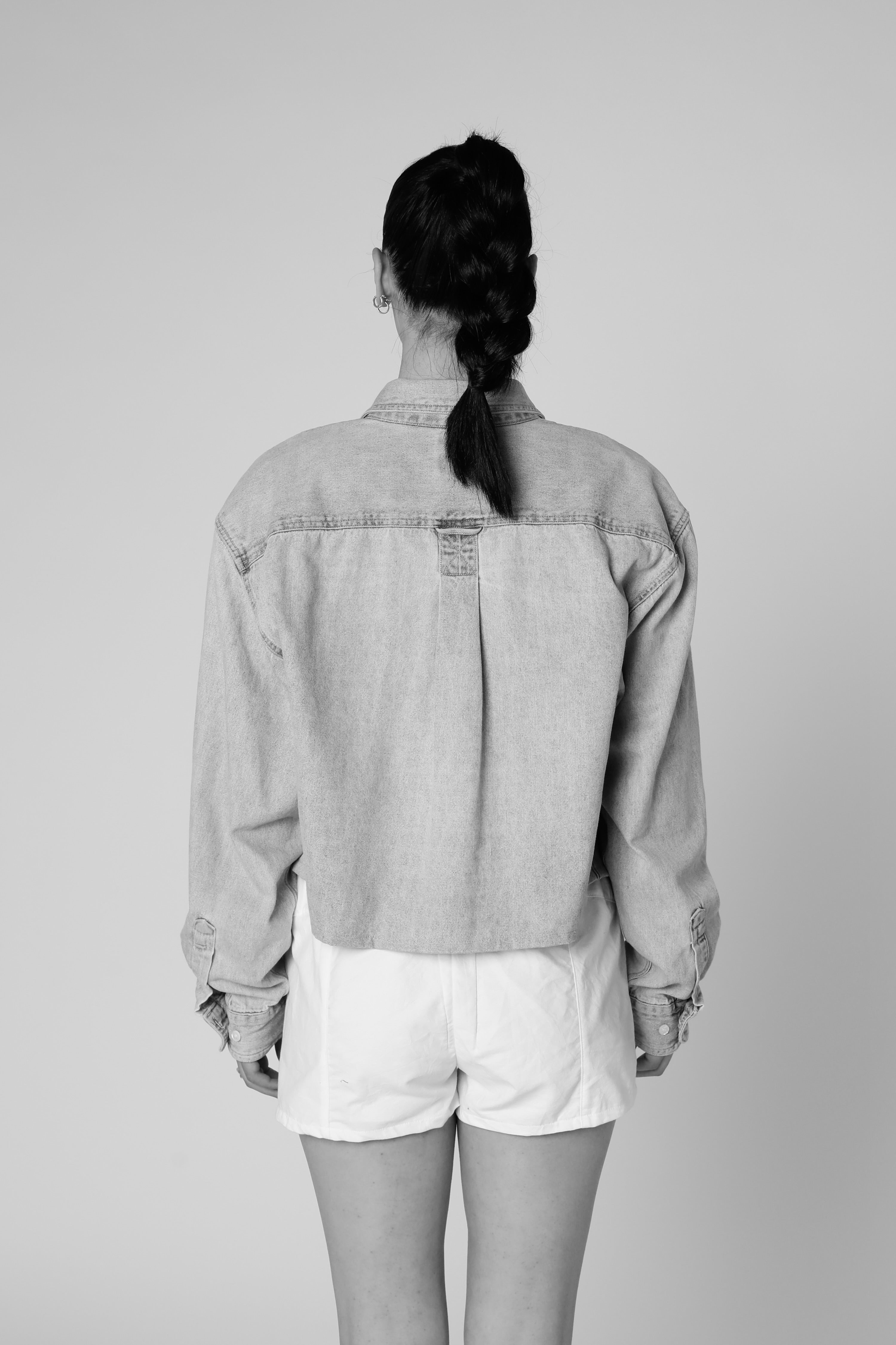 Rework Chambray Waist Crop - M-TOPS-vendor-unknown-M-Frankie Collective Rare Vintage Streetwear Reworks