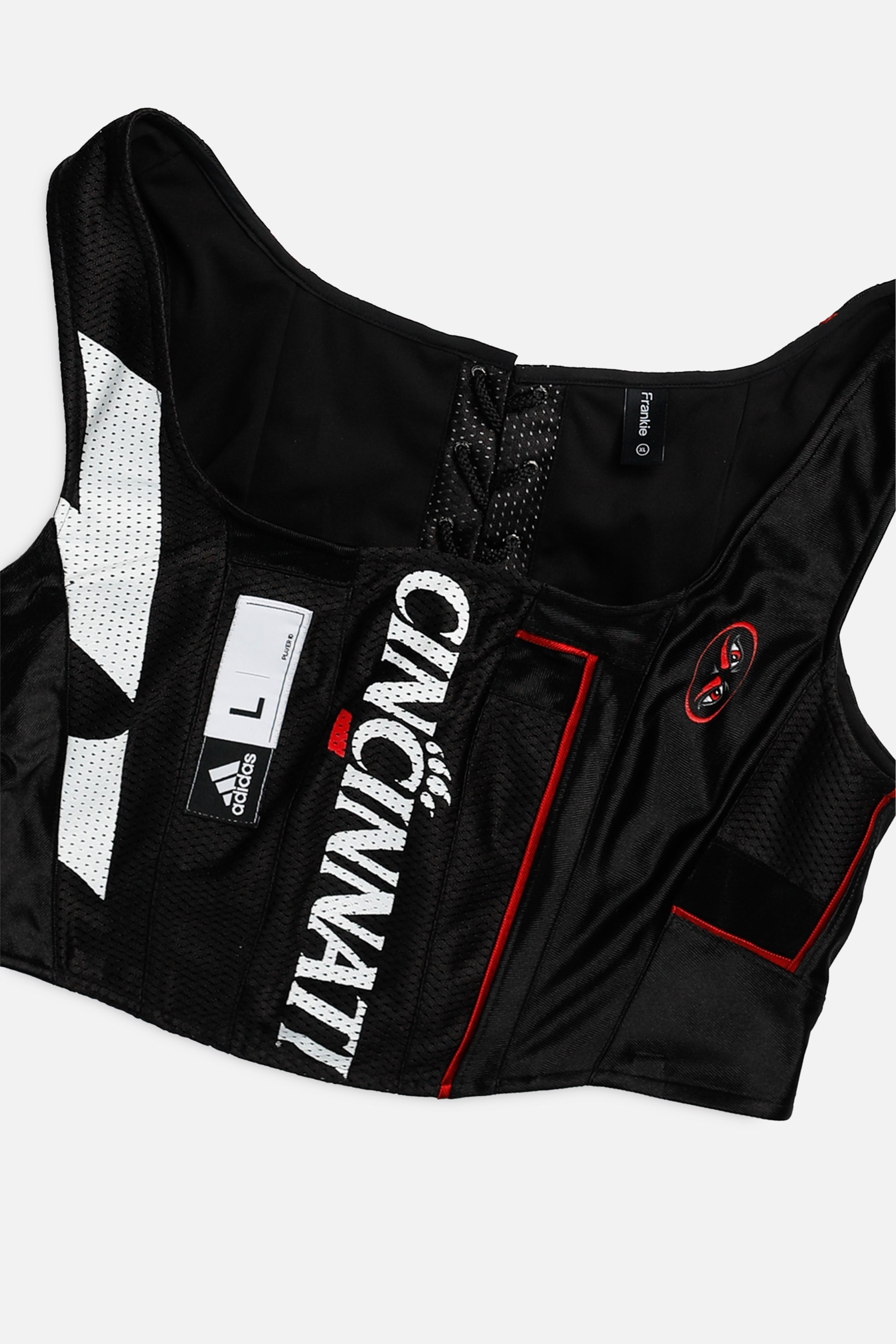 Rework Cincinnati Bearcats NCAA Corset - XL-TOPS-NCAA-XL-Frankie Collective Rare Vintage Streetwear Reworks