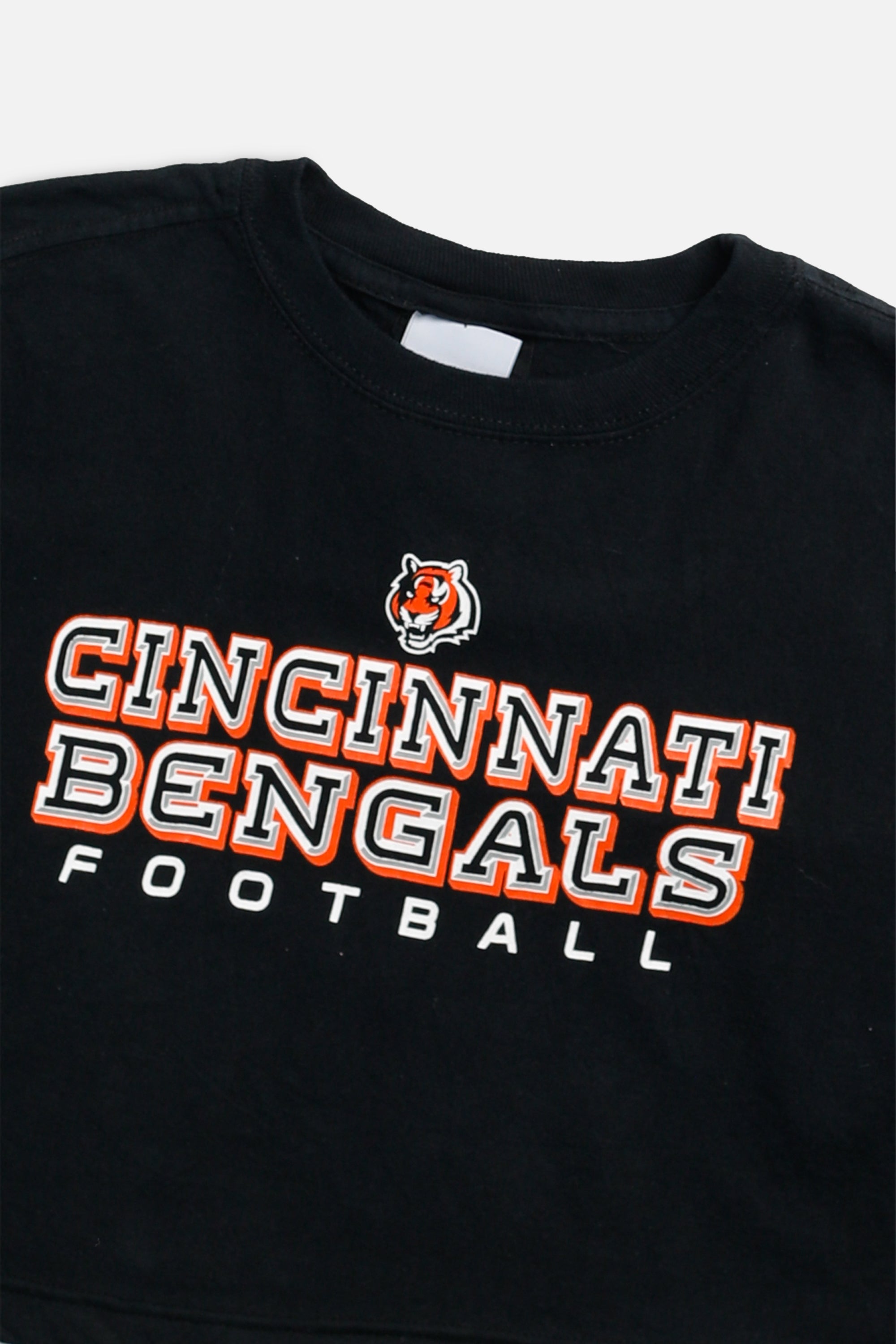 Rework Cincinnati Bengals NFL Crop Tee - XS-TOPS-NFL-XS-Frankie Collective Rare Vintage Streetwear Reworks