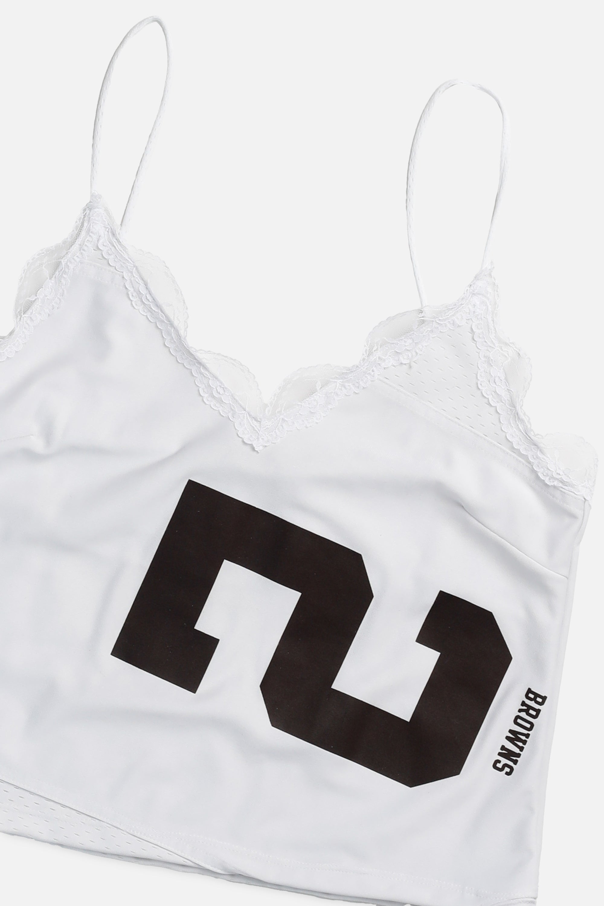 Rework Cleveland Browns NFL Lace Tank - L-TOPS-NFL-L-Frankie Collective Rare Vintage Streetwear Reworks