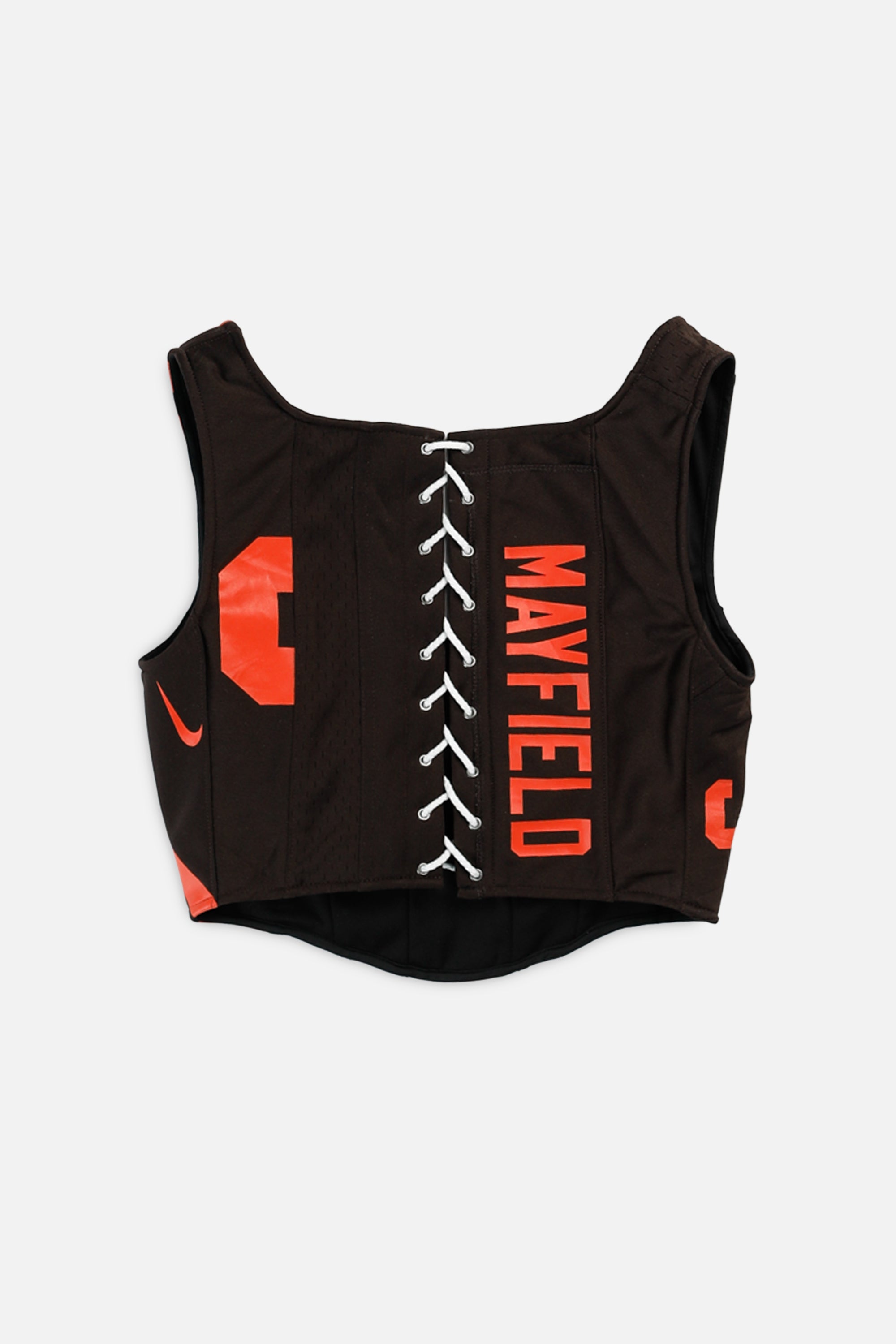 Rework Cleveland Browns NFL Corset - S-TOPS-NFL-S-Frankie Collective Rare Vintage Streetwear Reworks
