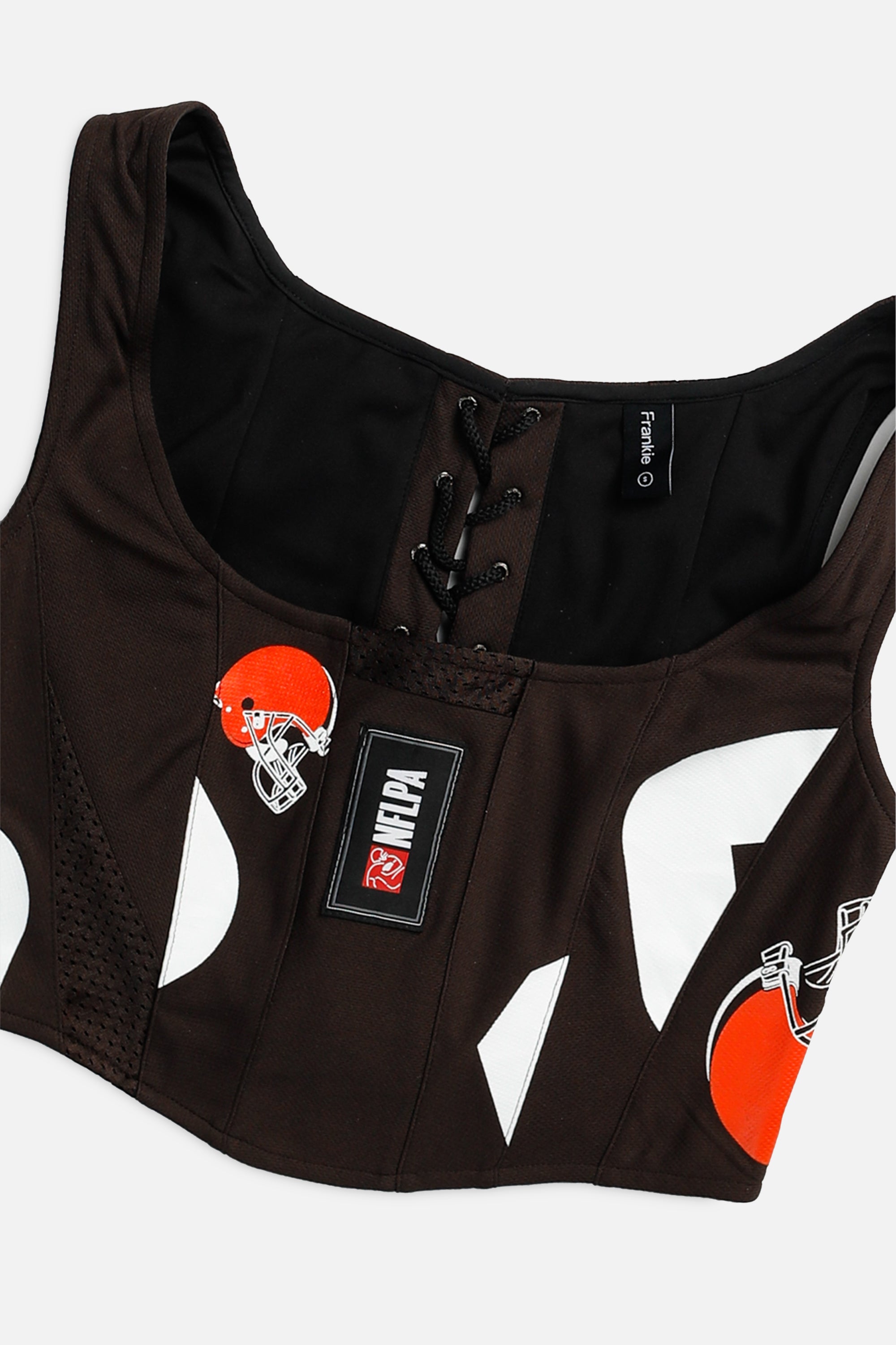 Rework Cleveland Browns NFL Corset - S-TOPS-NFL-S-Frankie Collective Rare Vintage Streetwear Reworks