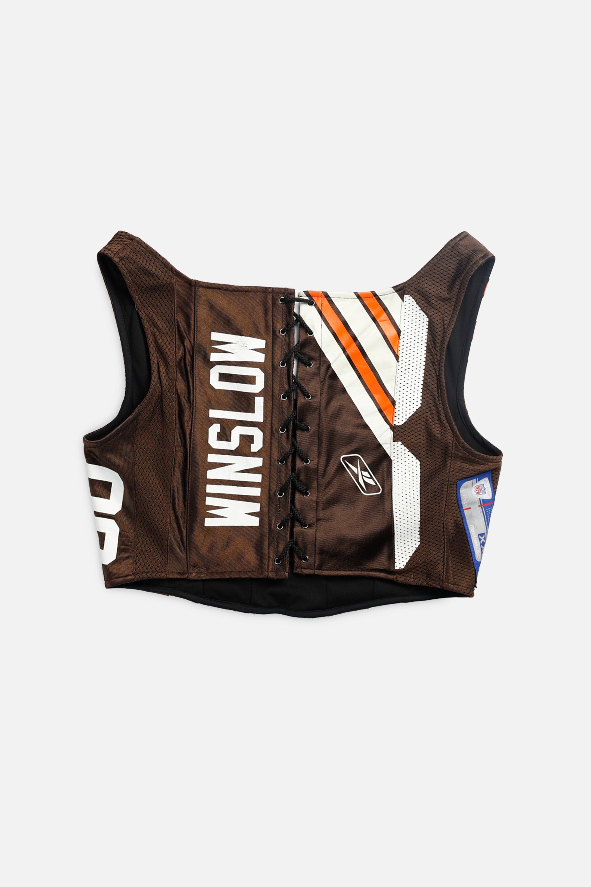 Rework Cleveland Browns NFL Corset - XL-TOPS-NFL-XL-Frankie Collective Rare Vintage Streetwear Reworks