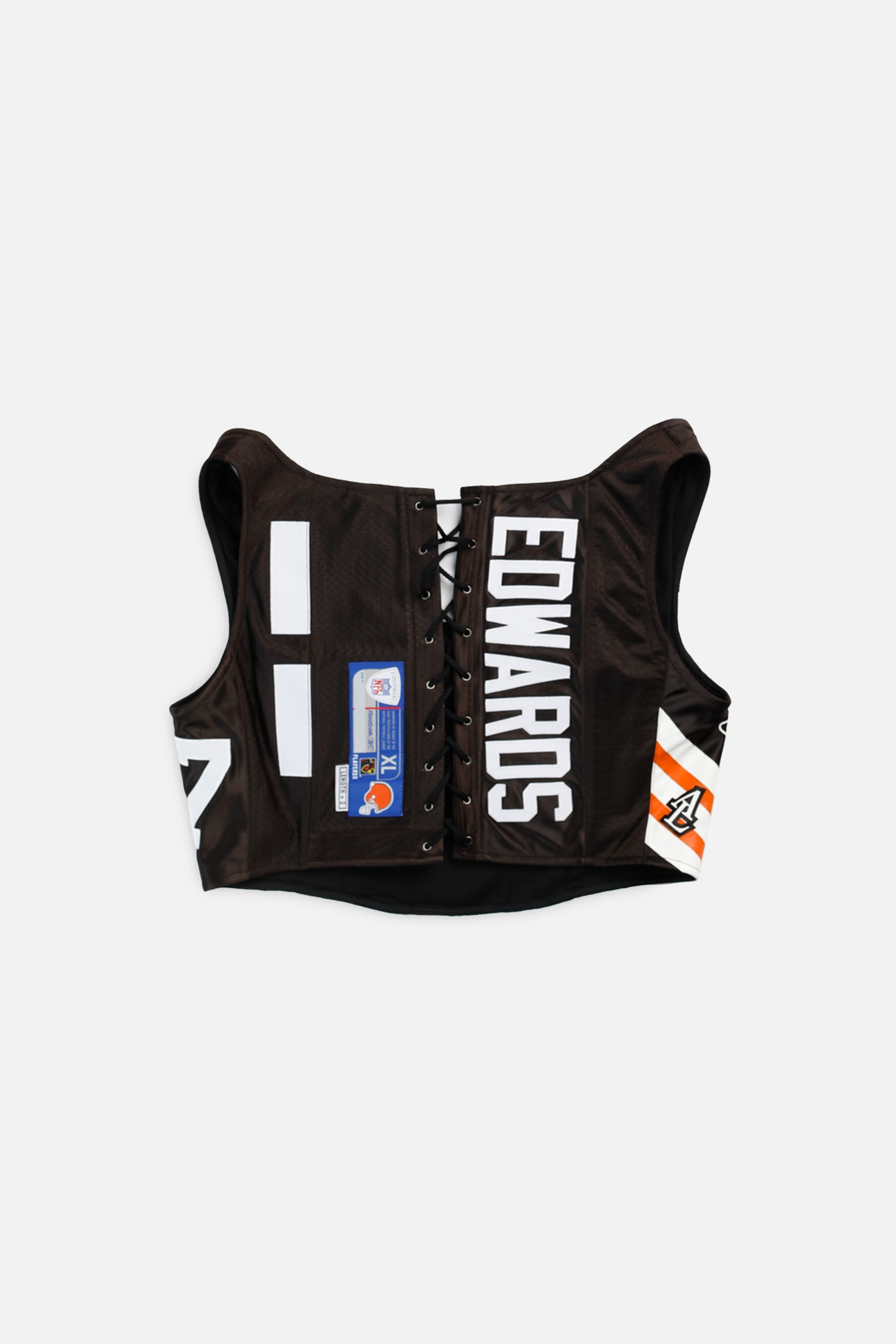 Rework Cleveland Browns NFL Corset - XXL-TOPS-NFL-XXL-Frankie Collective Rare Vintage Streetwear Reworks