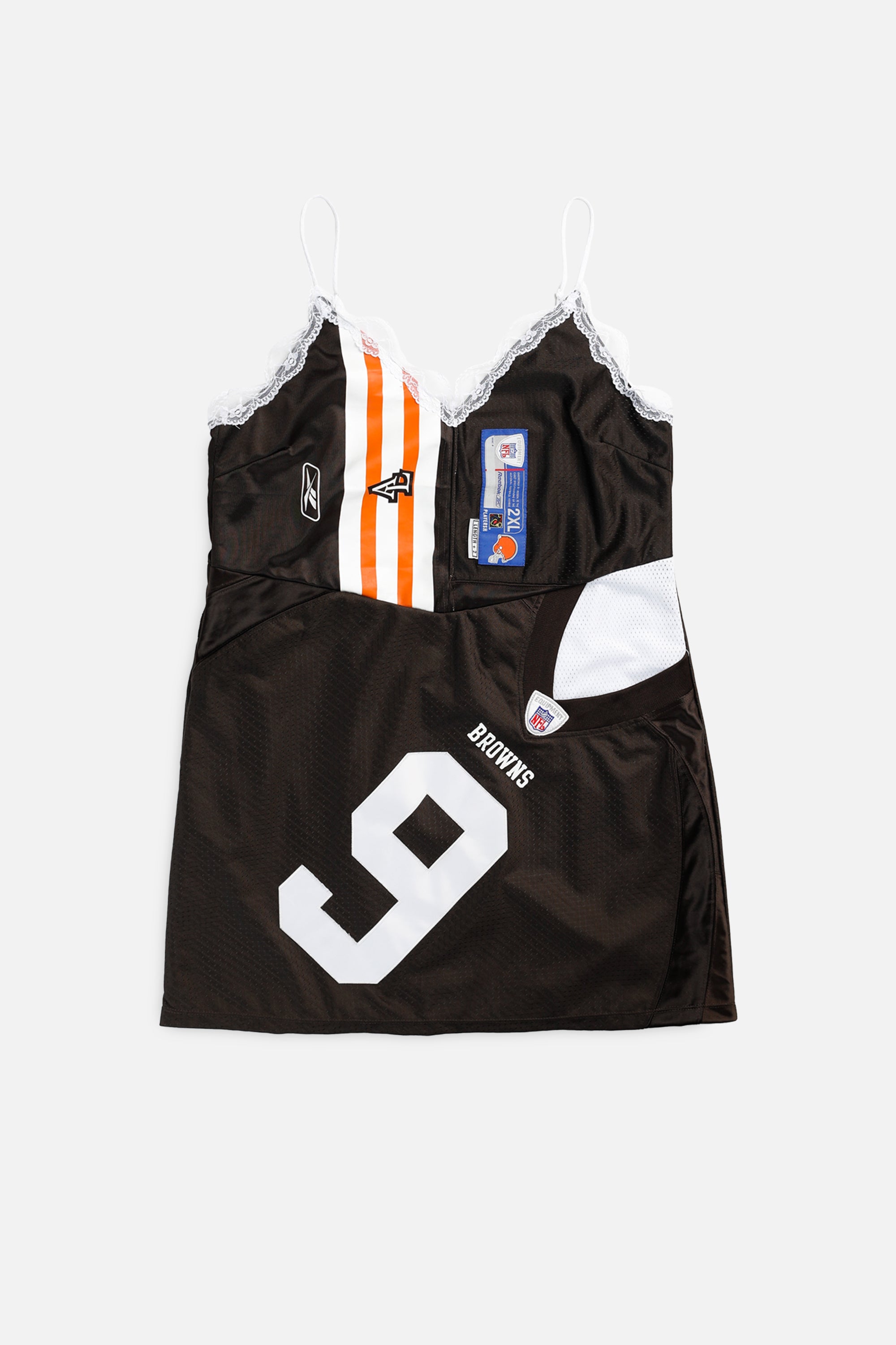 Rework Cleveland Browns NFL Lace Dress - XL-DRESSES-NFL-XL-Frankie Collective Rare Vintage Streetwear Reworks
