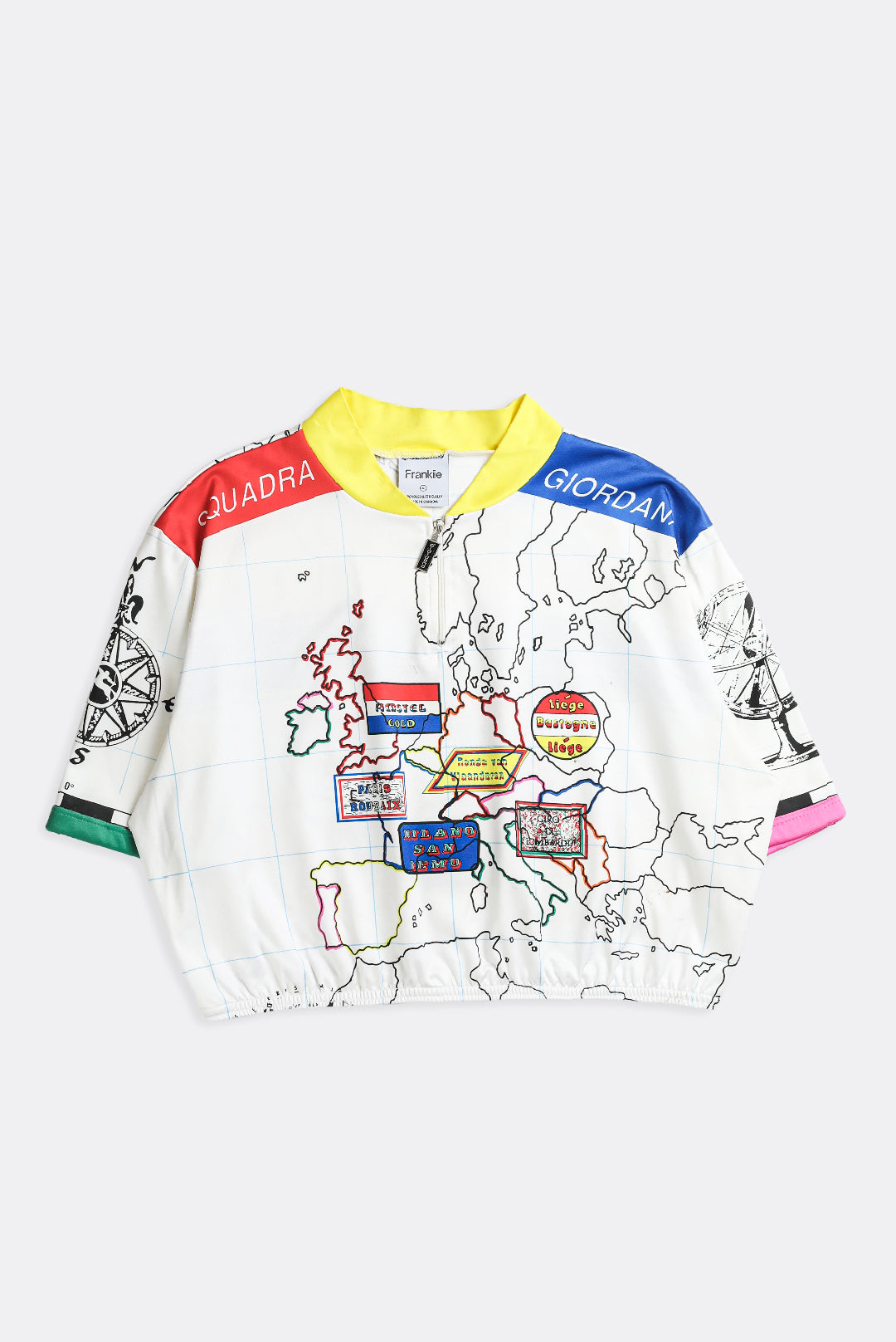 Rework Crop Cycling Jersey - XL-JERSEYS-vendor-unknown-Frankie Collective Rare Vintage Streetwear Reworks