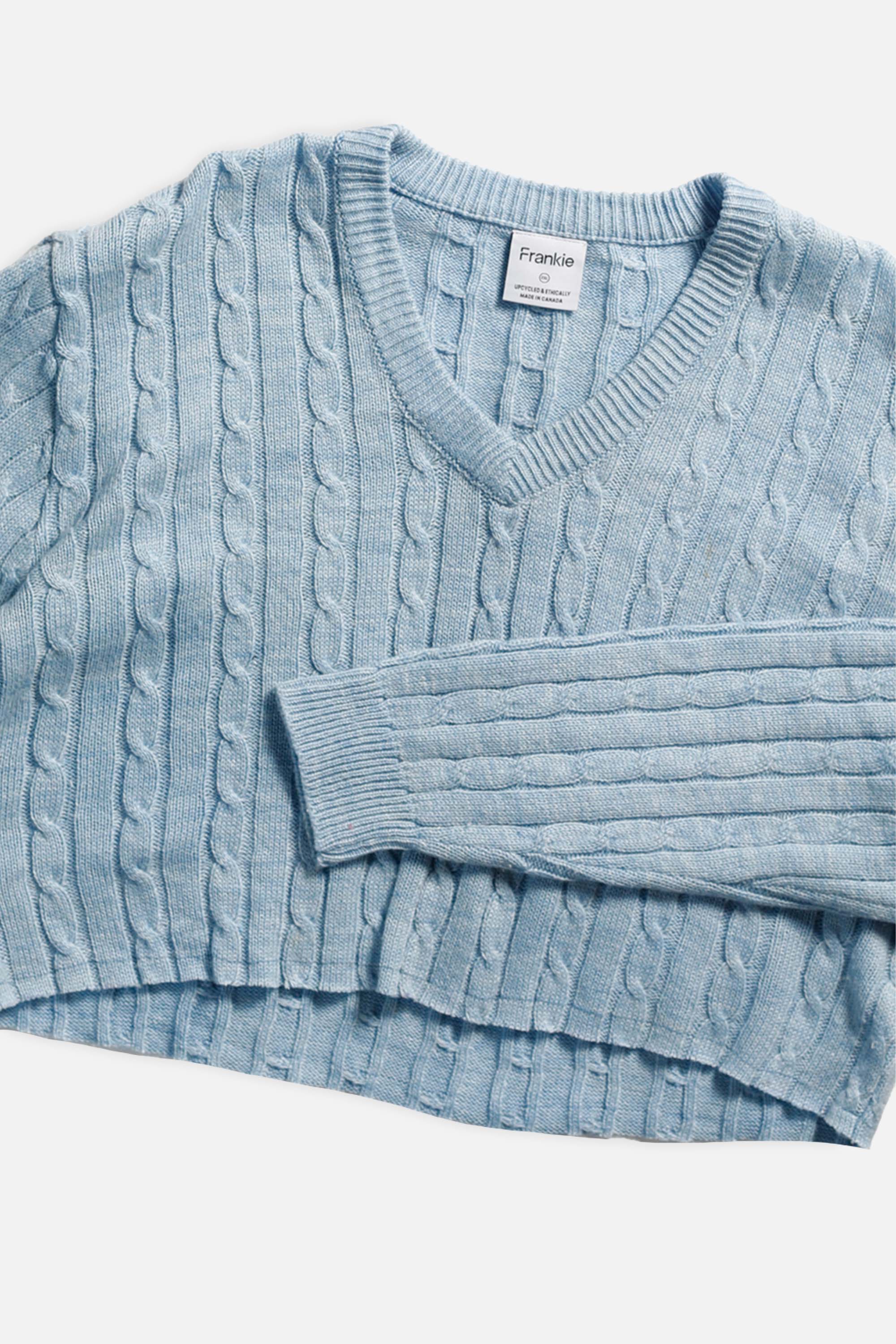 Rework Crop Knit Sweater - XXL-SWEATERS-vendor-unknown-XXL-Frankie Collective Rare Vintage Streetwear Reworks