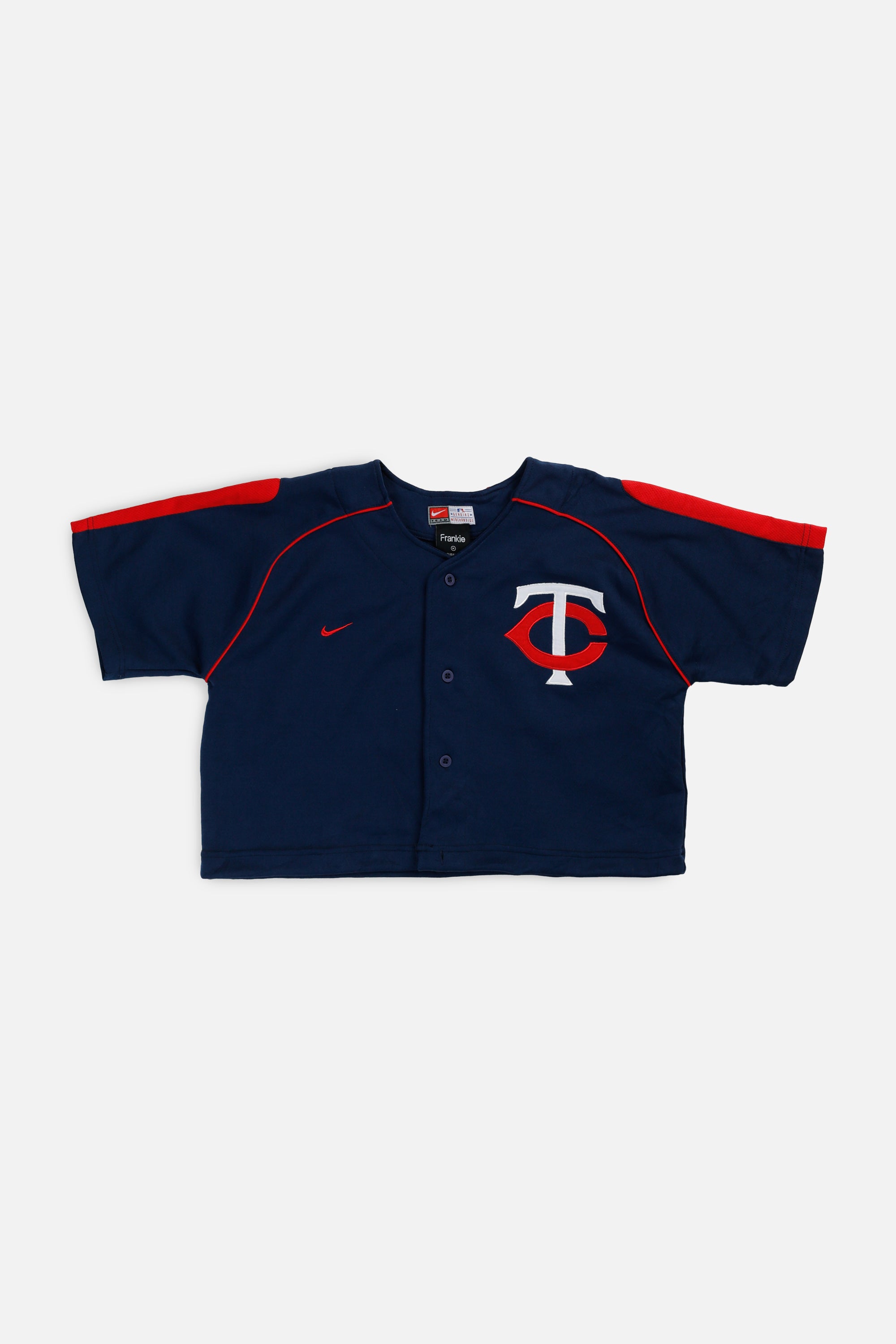 Rework Crop Minnesota Twins MLB Jersey - M-JERSEYS-MLB-M-Frankie Collective Rare Vintage Streetwear Reworks