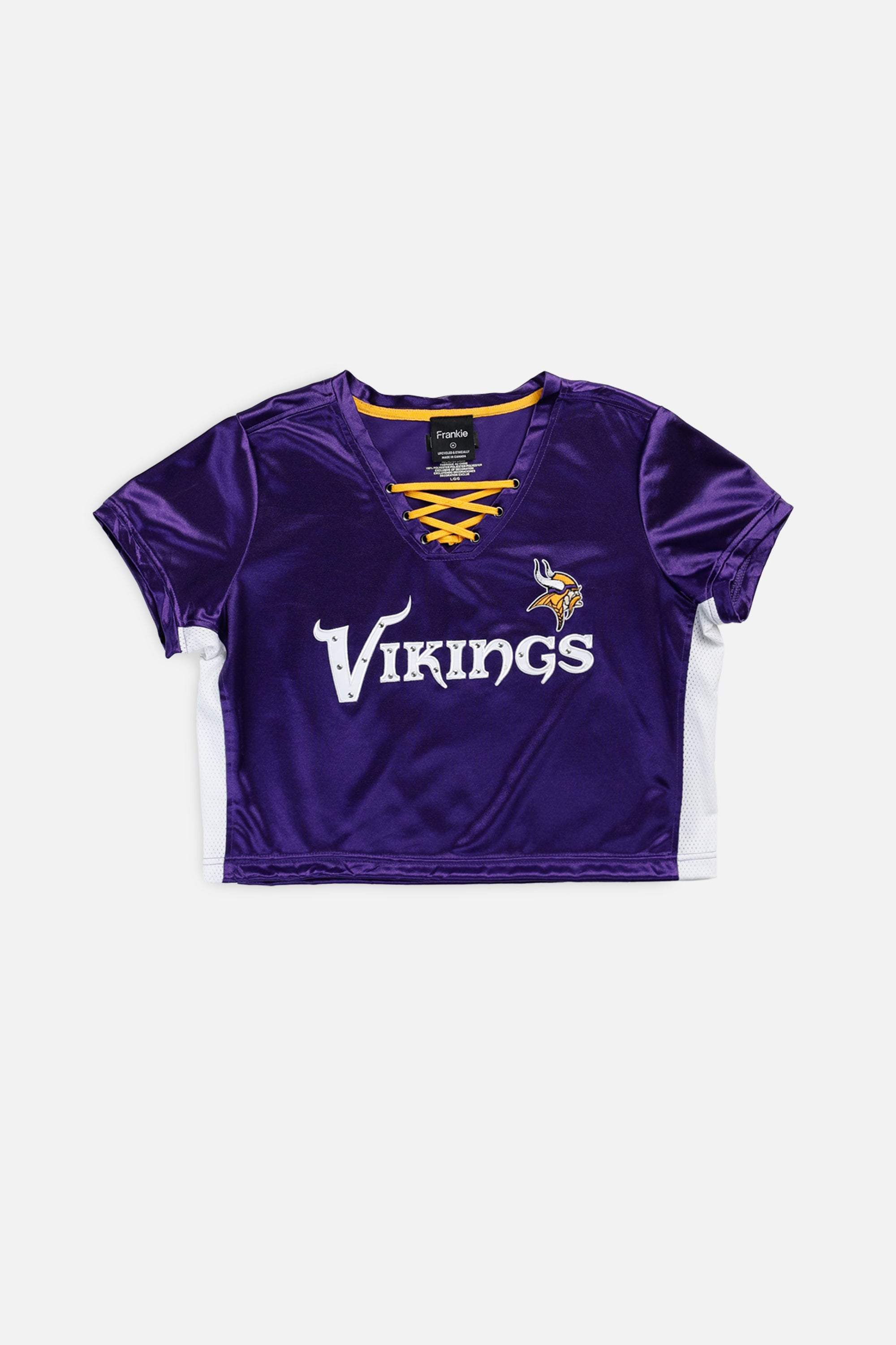 Rework Crop Minnesota Vikings NFL Jersey - M-JERSEYS-NFL-M-Frankie Collective Rare Vintage Streetwear Reworks