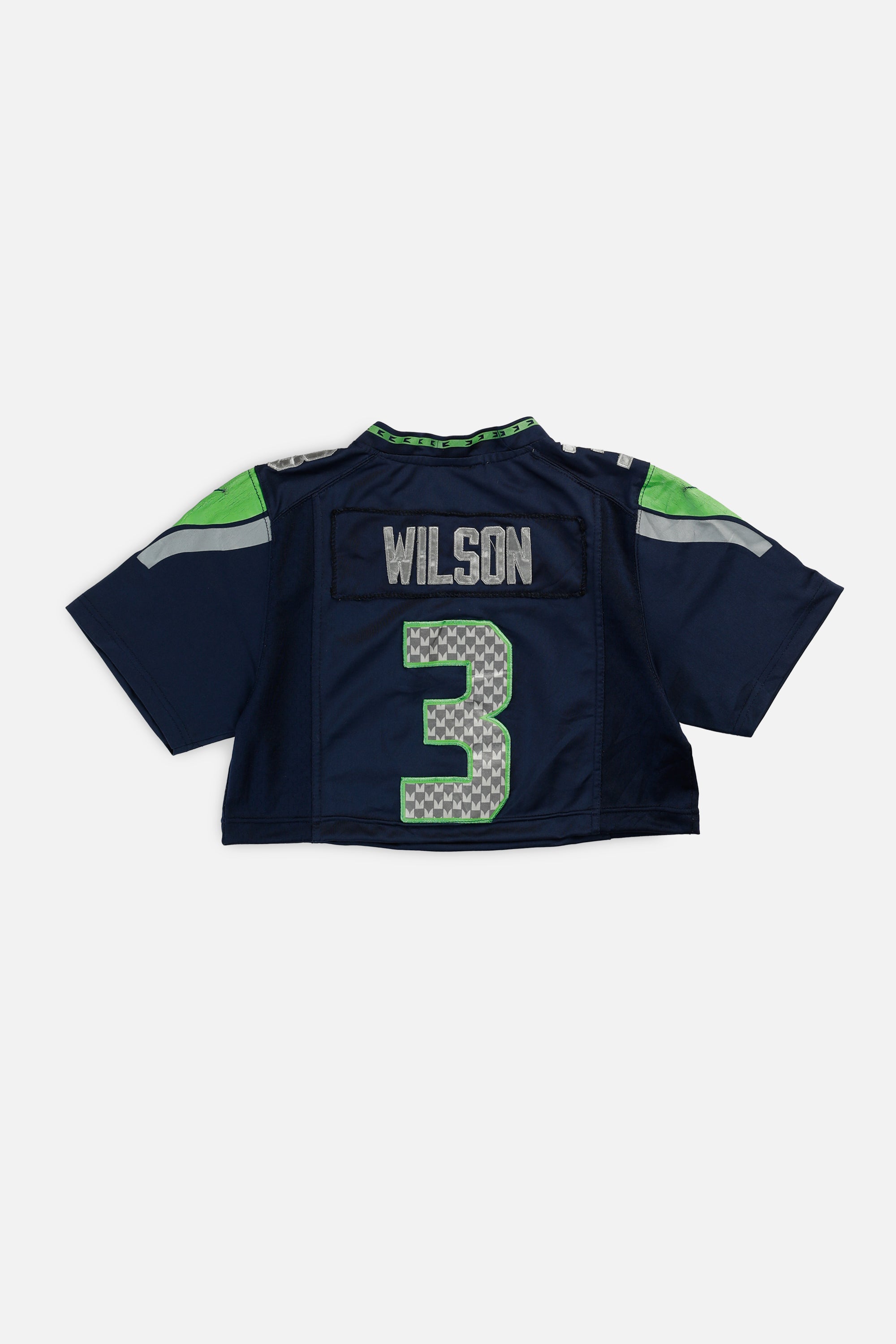 Rework Crop Seattle Seahawks NFL Jersey - XS-JERSEYS-NFL-XS-Frankie Collective Rare Vintage Streetwear Reworks