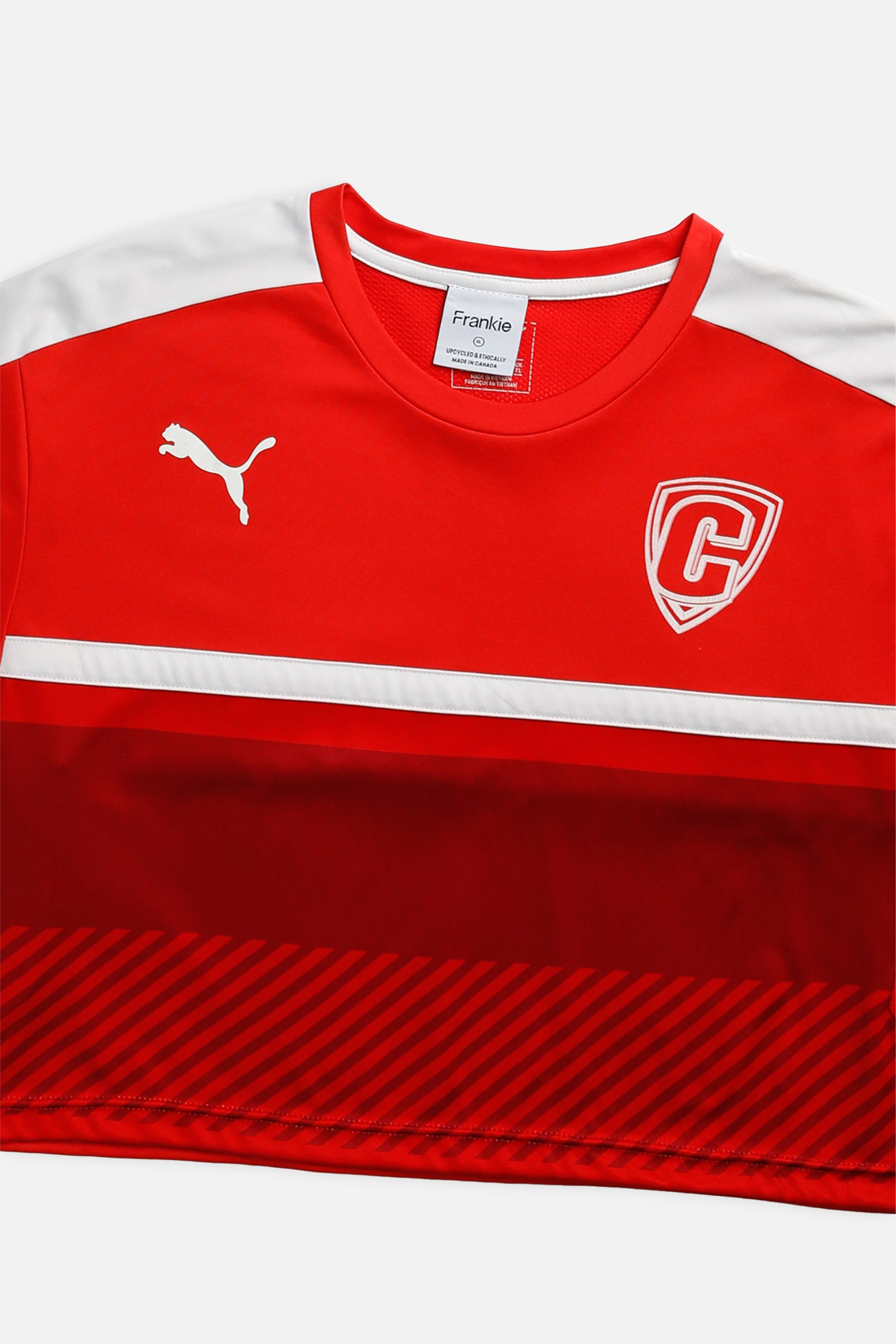 Rework Crop Soccer Jersey - XL-JERSEYS-vendor-unknown-XL-Frankie Collective Rare Vintage Streetwear Reworks