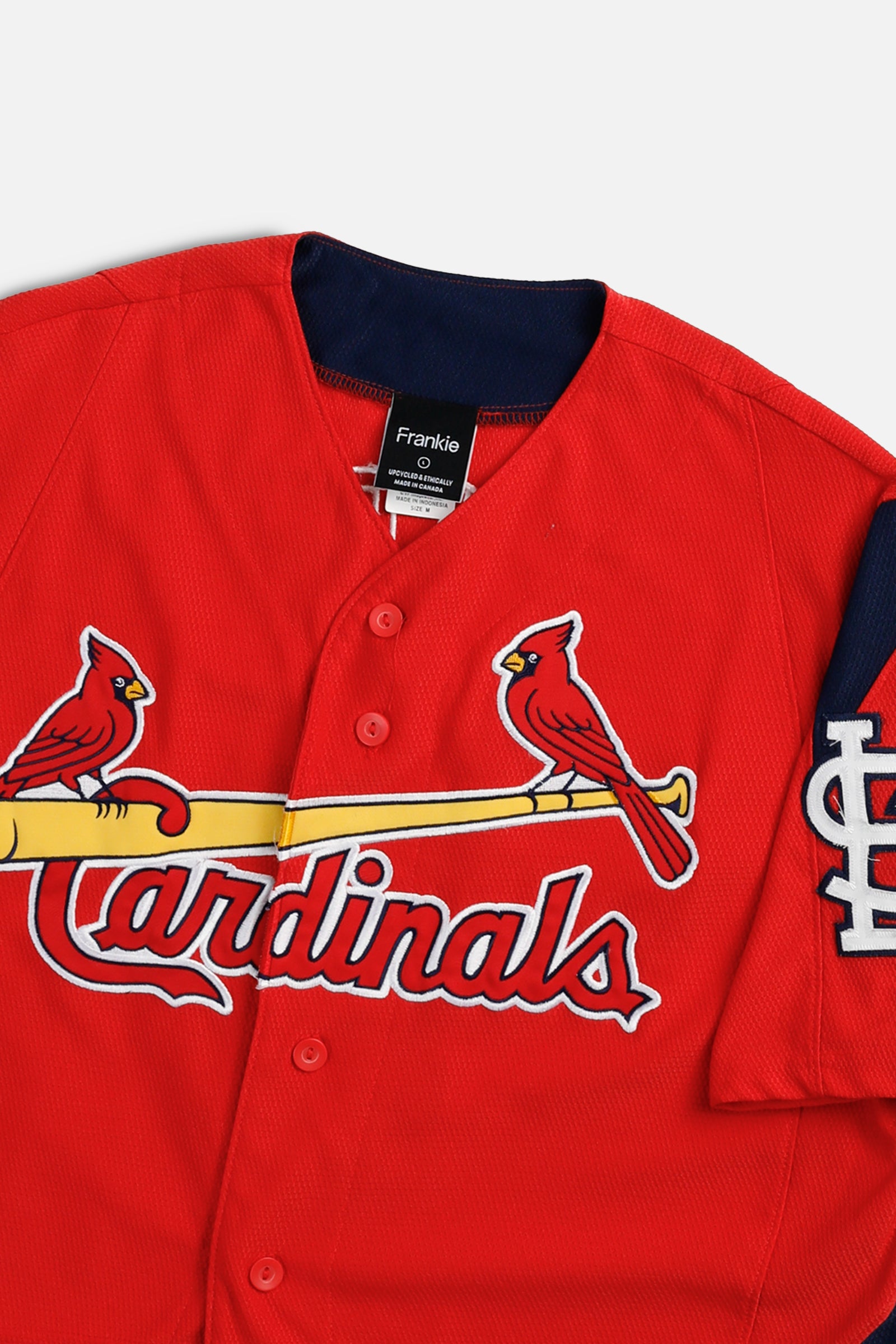 Rework Crop St. Louis Cardinals MLB Jersey - L-TOPS-MLB-L-Frankie Collective Rare Vintage Streetwear Reworks