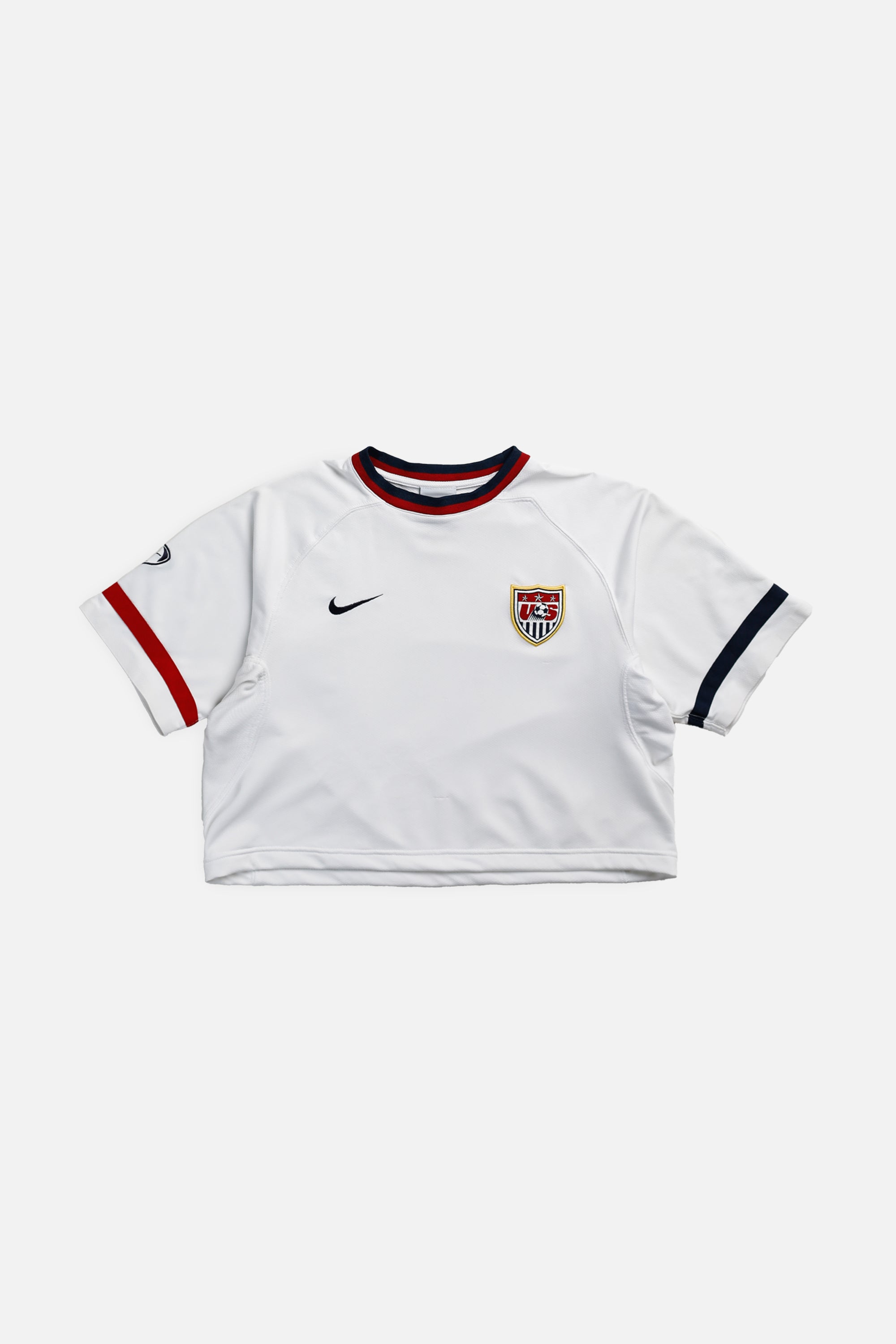 Rework Crop USA Soccer Jersey - XL-JERSEYS-vendor-unknown-XL-Frankie Collective Rare Vintage Streetwear Reworks