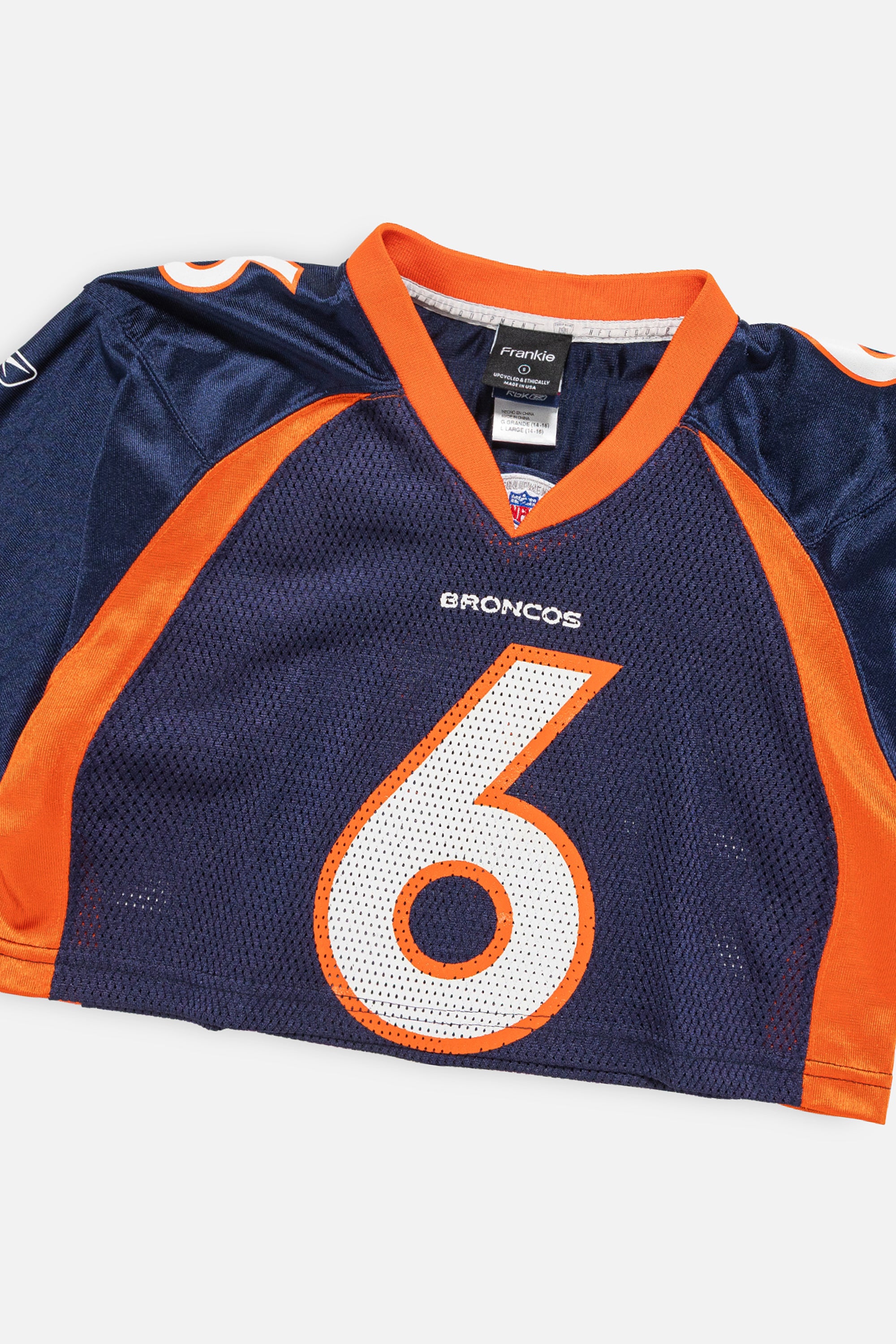 Rework Denver Broncos Crop Jersey-NFL-Frankie Collective-Rework-Vintage-Streetwear