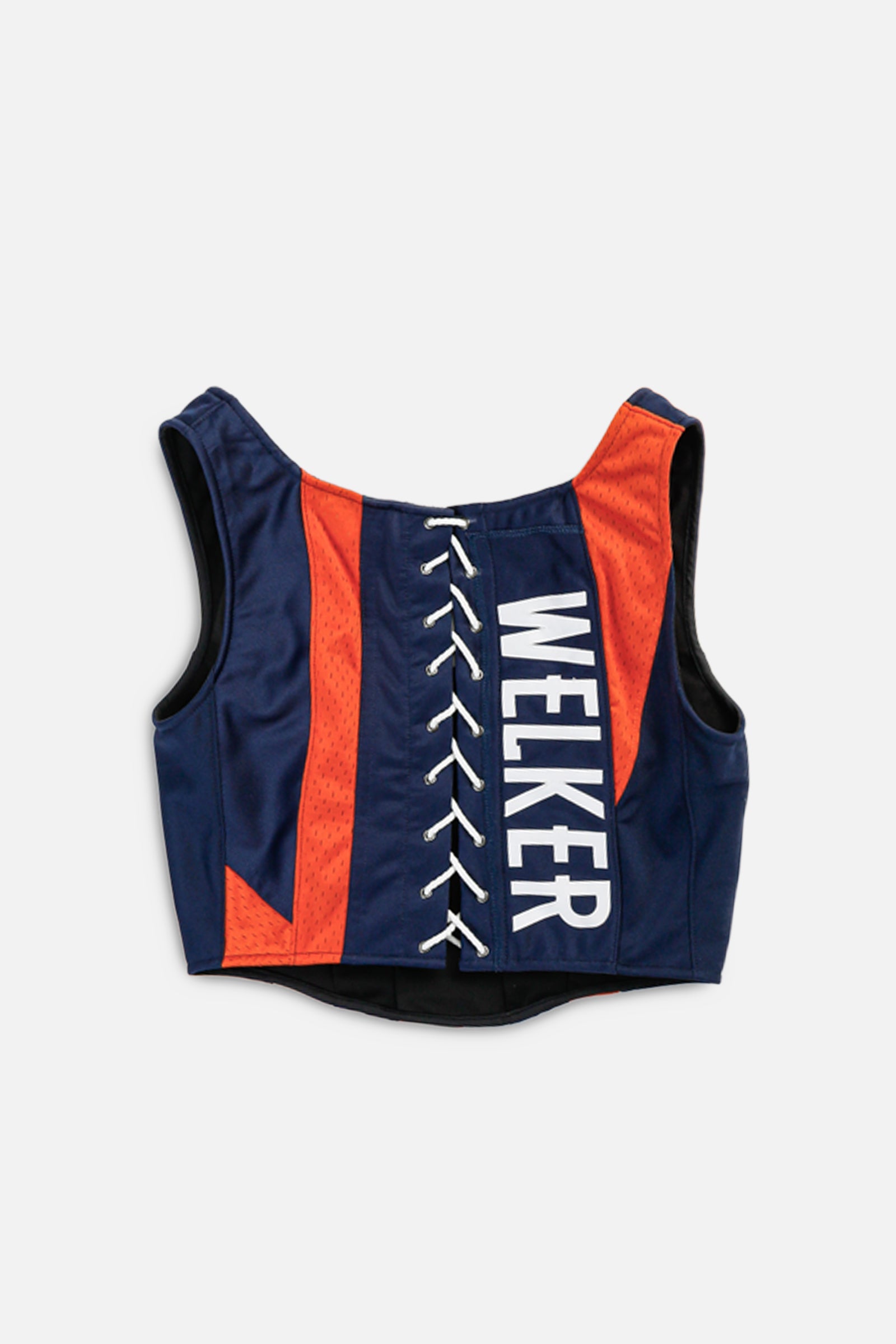 Rework Denver Broncos NFL Corset - M-TOPS-NFL-M-Frankie Collective Rare Vintage Streetwear Reworks