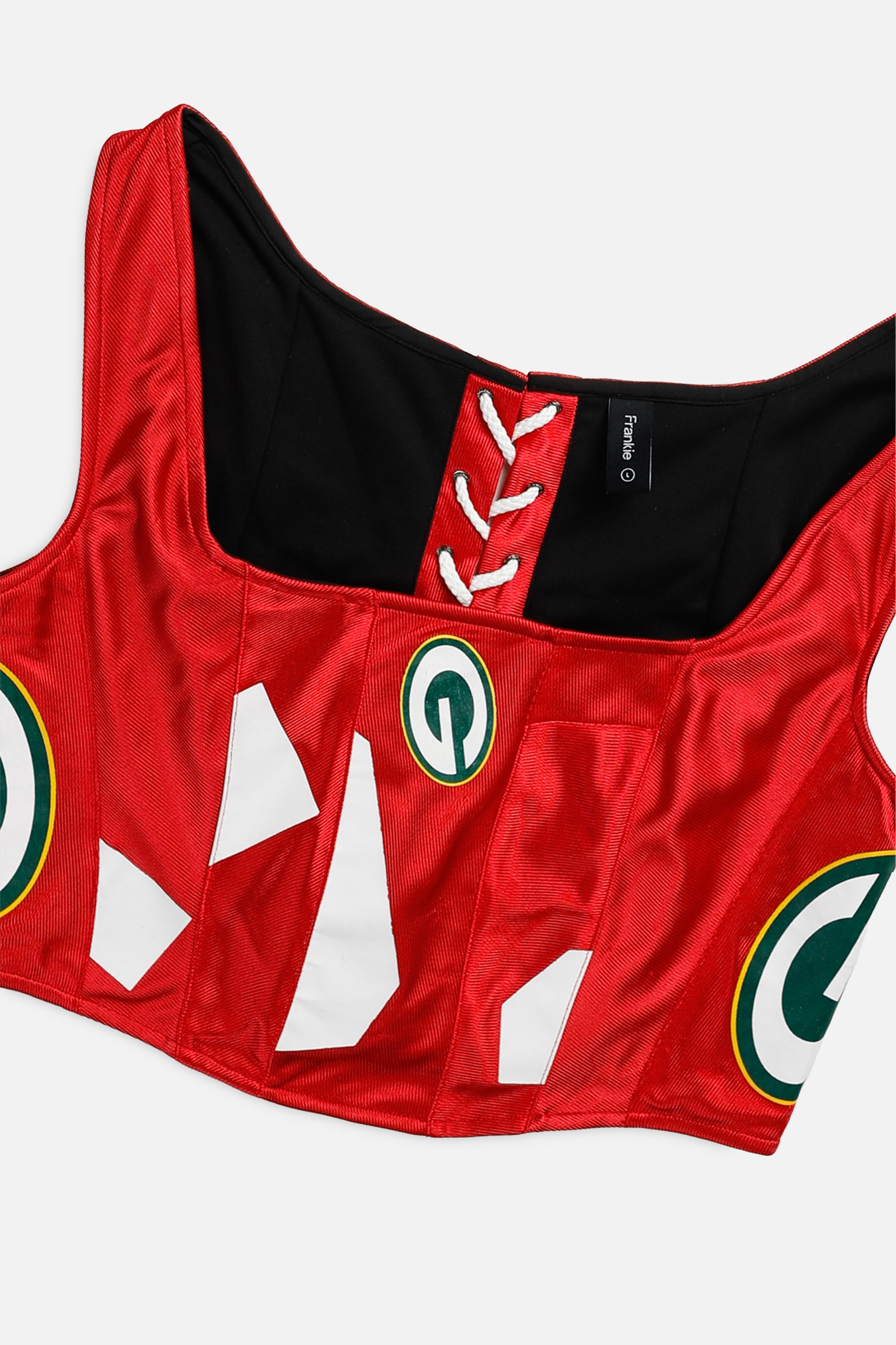 Rework Green Bay Packers NFL Corset - L-TOPS-NFL-L-Frankie Collective Rare Vintage Streetwear Reworks