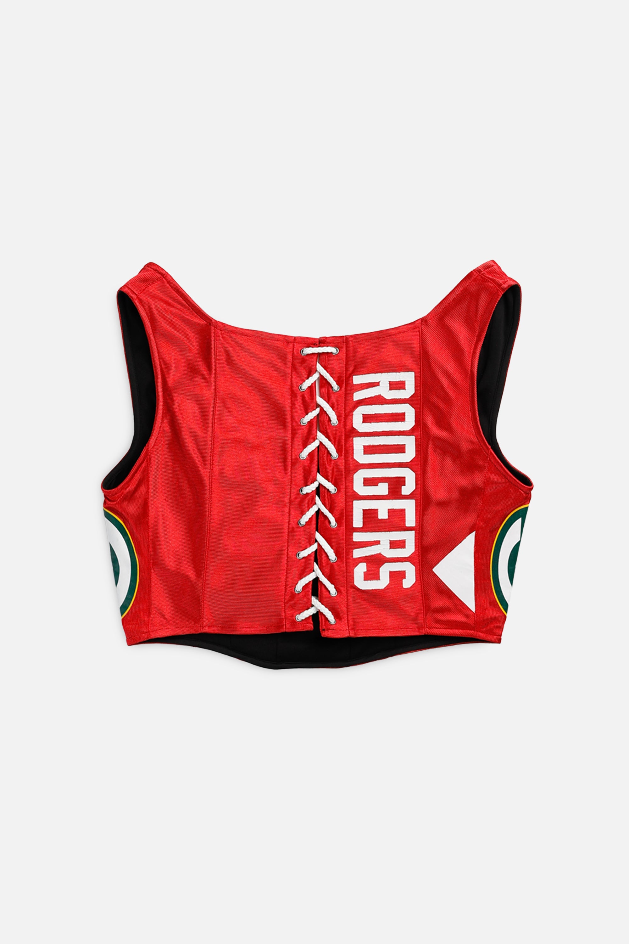 Rework Green Bay Packers NFL Corset - L-TOPS-NFL-L-Frankie Collective Rare Vintage Streetwear Reworks