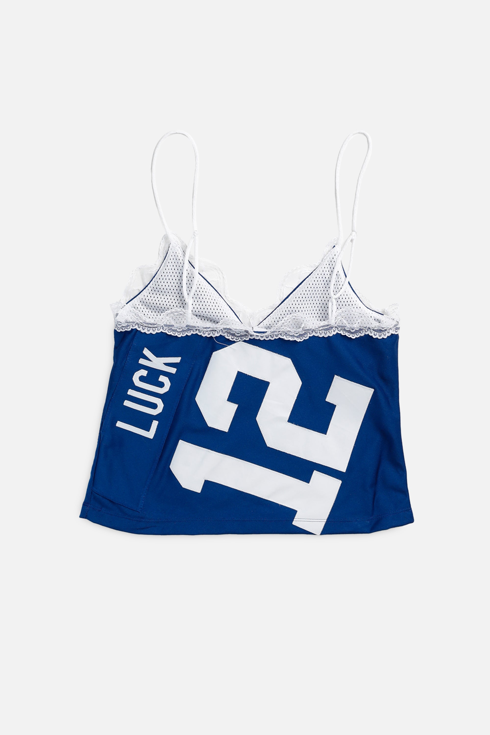 Rework Indianapolis Colts NFL Lace Tank - XS-TOPS-NFL-XS-Frankie Collective Rare Vintage Streetwear Reworks