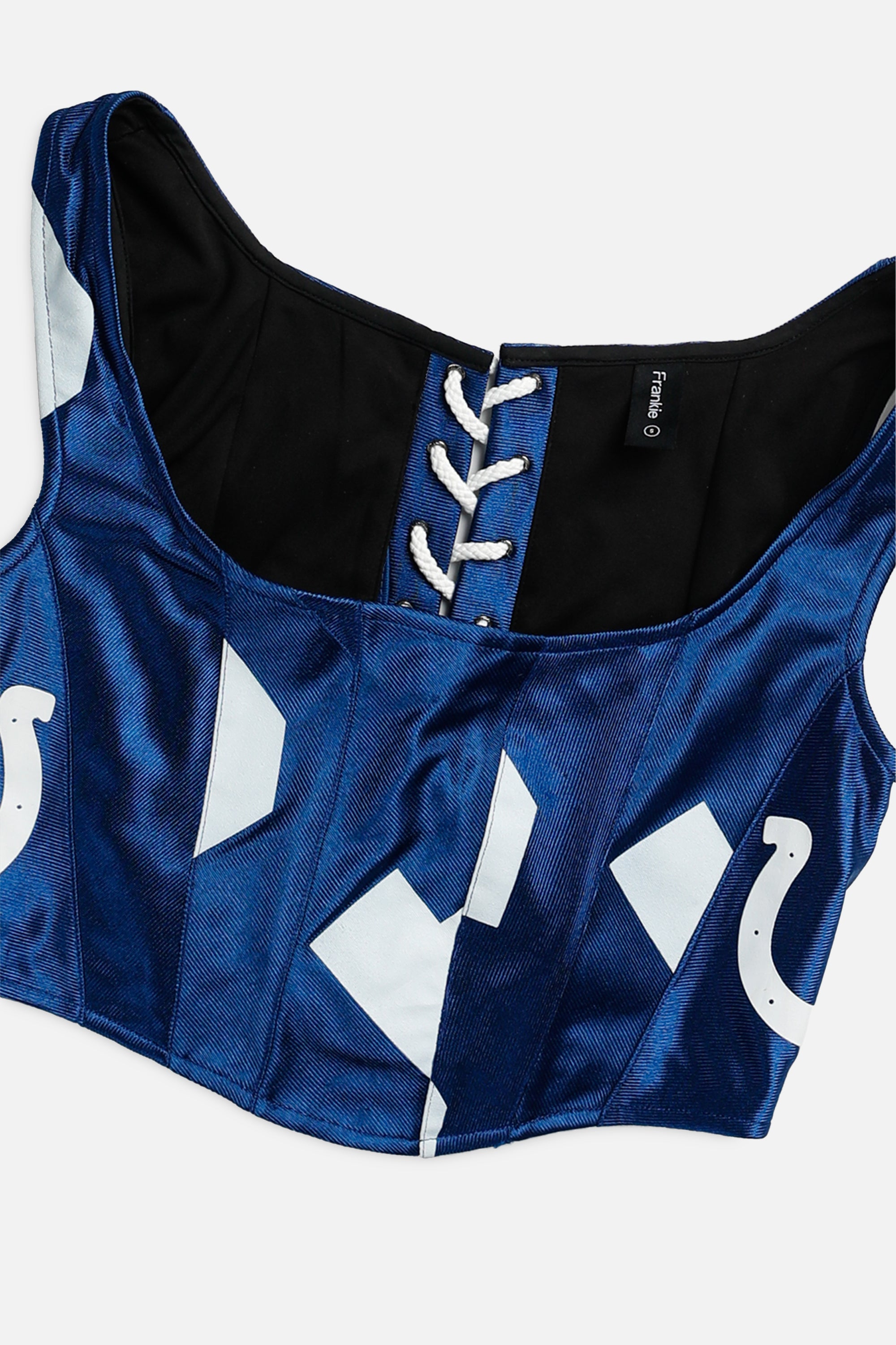 Rework Indianapolis Colts NFL Corset - S-TOPS-NFL-S-Frankie Collective Rare Vintage Streetwear Reworks