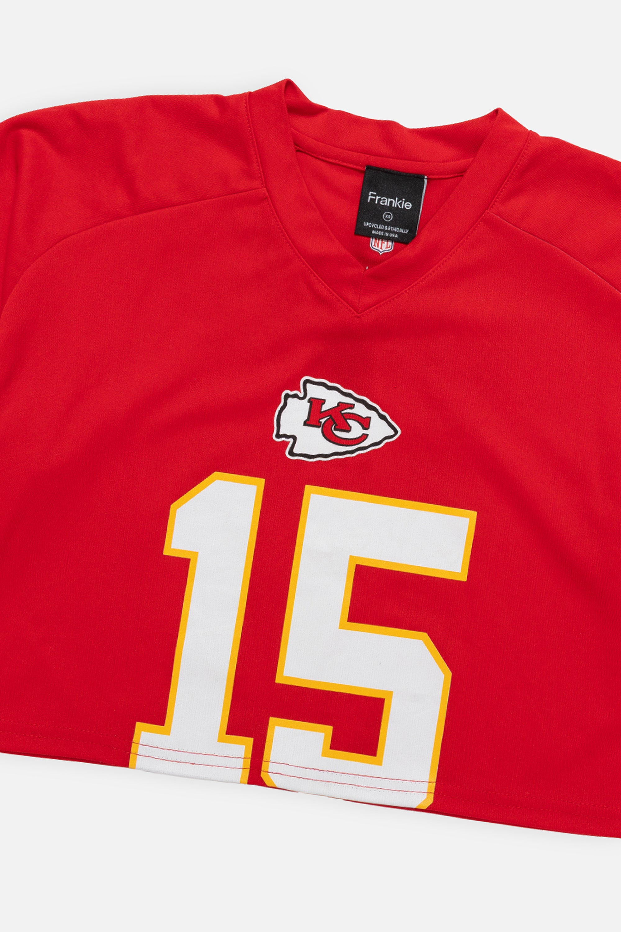 Rework Kansas City Chiefs Crop Jersey-NFL-Frankie Collective-Rework-Vintage-Streetwear