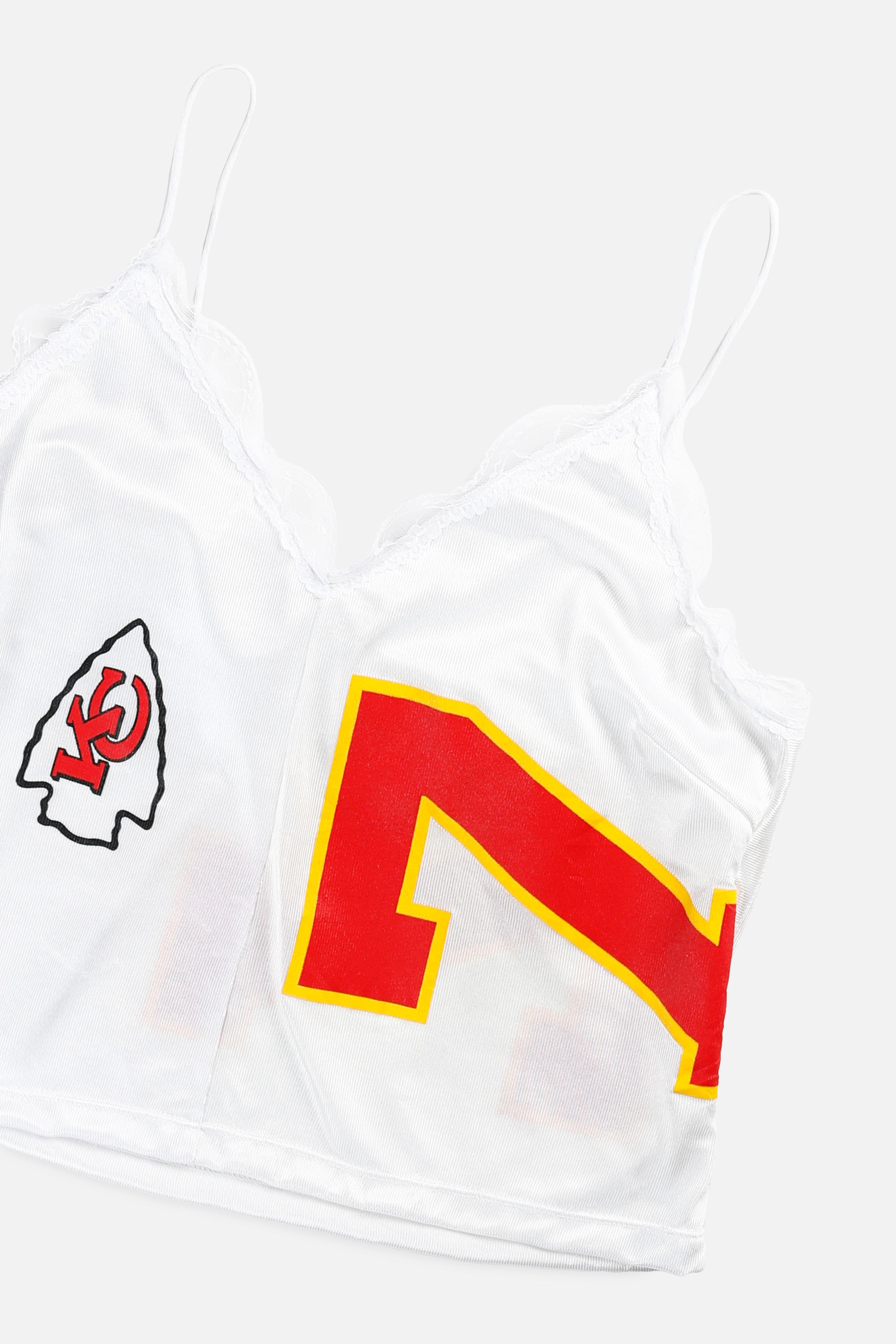 Rework Kansas City Chiefs NFL Lace Tank - XXL-TOPS-NFL-XXL-Frankie Collective Rare Vintage Streetwear Reworks